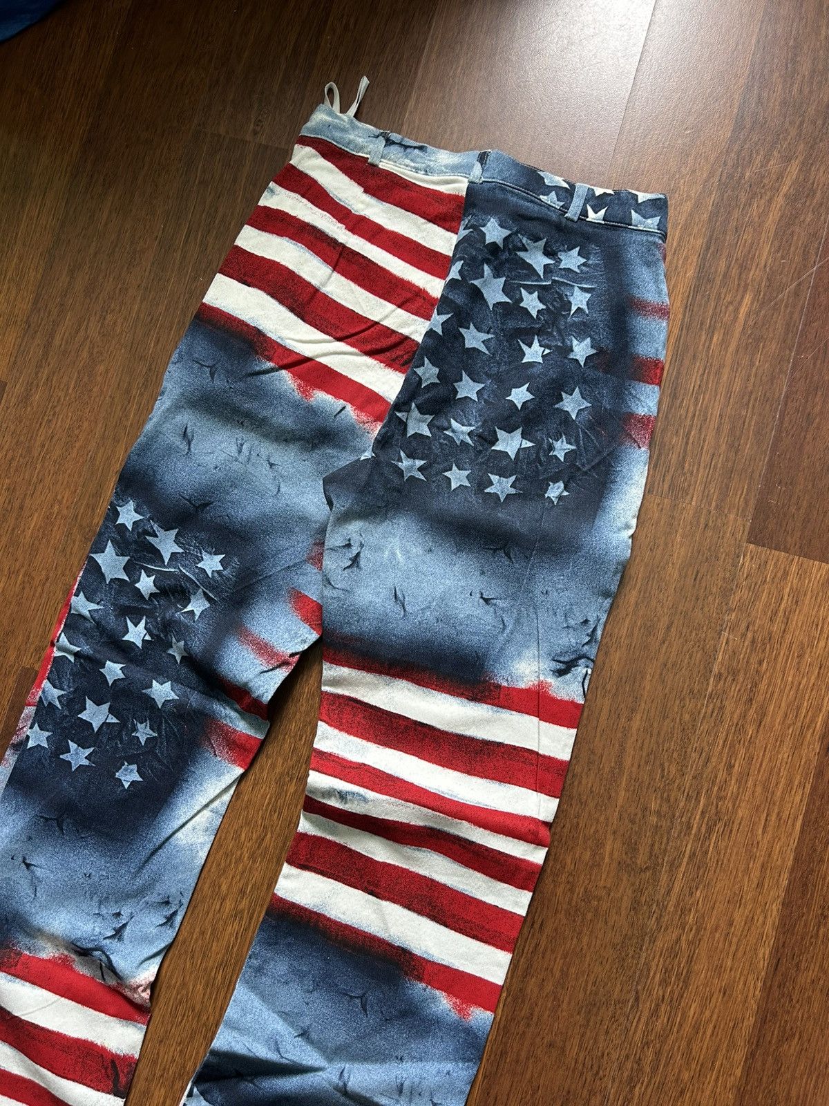 Japanese Brand Vintage American Flag Overprinted Women Jeans Streetwear Y2K Size 30" / US 8 / IT 44 - 12 Thumbnail