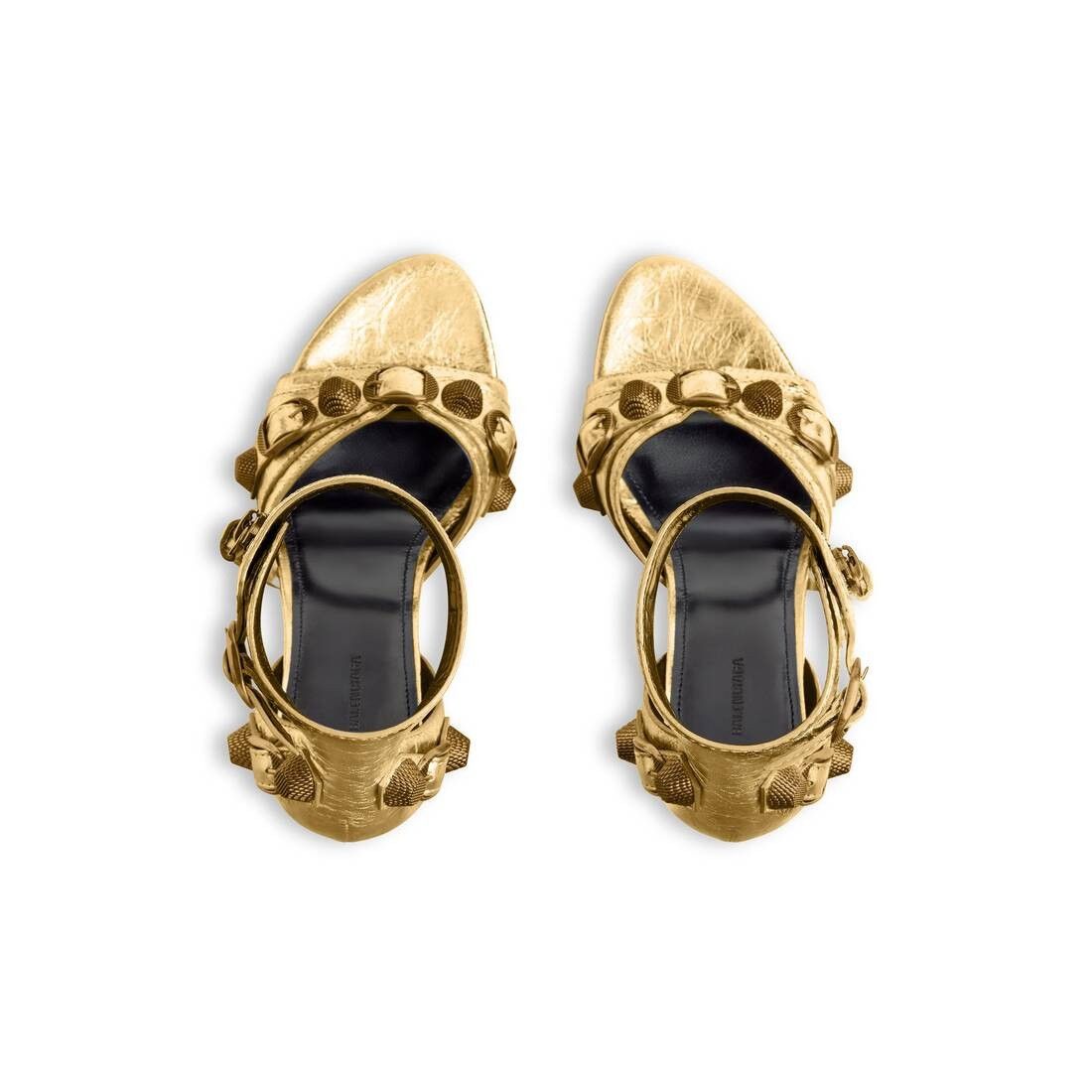Balenciaga o1w1db10625 Cagole 110mm Sandals Metallized in Gold Size US 11 / IT 41 - 6 Thumbnail