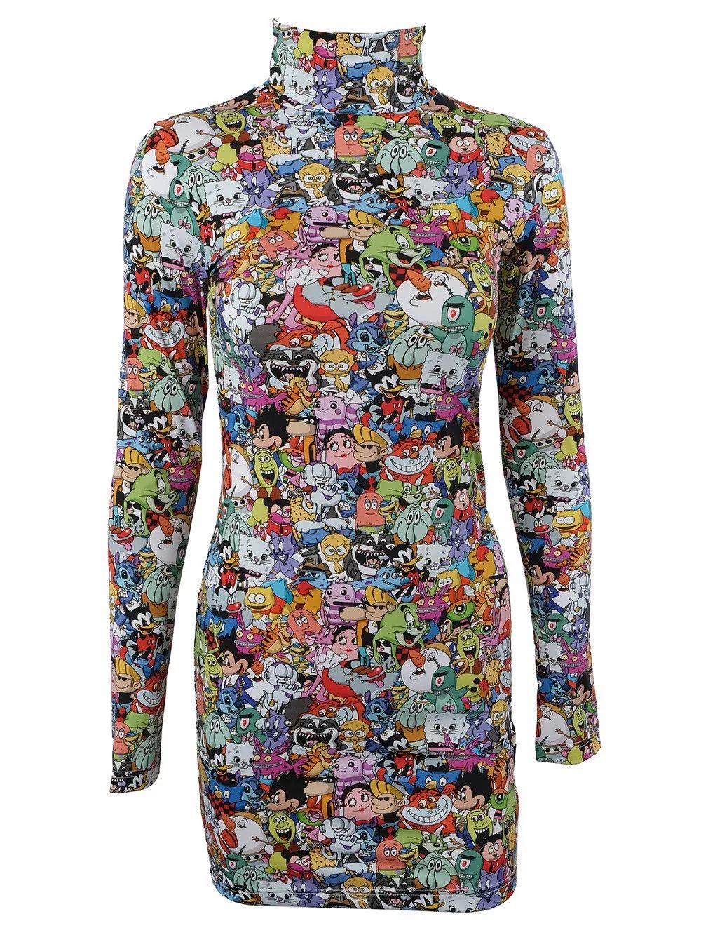 Vetements Cartoon Pattern Fitted Dress by VETEMENTS Size M / US 6-8 / IT 42-44 - 1 Thumbnail
