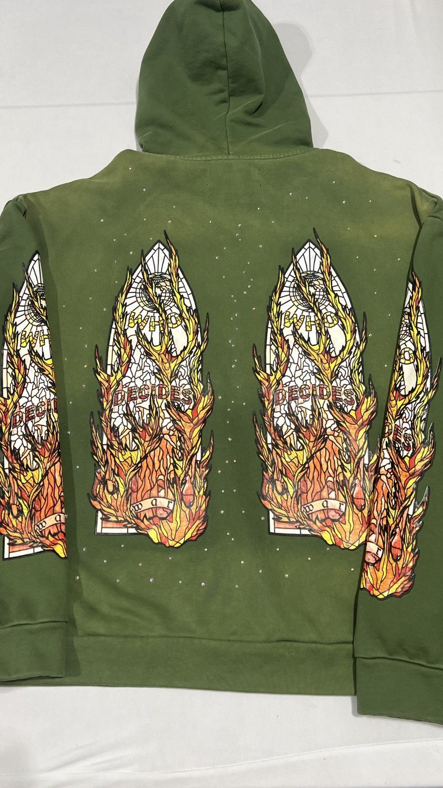 Who Decides War Who Decides War Rhinestone Green Hoodie Size US L / EU 52-54 / 3 - 11 Thumbnail
