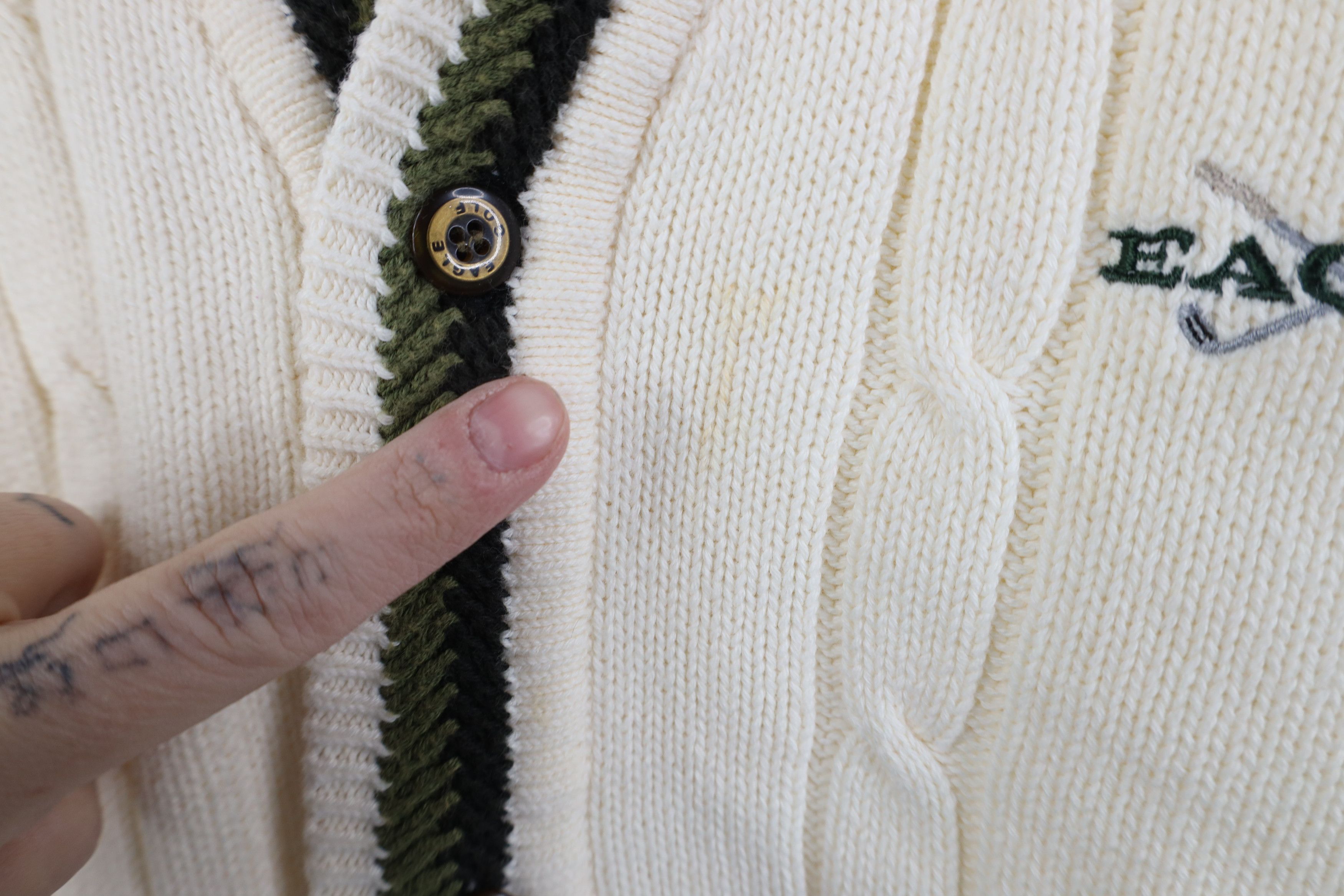 Vintage Vintage 90s Streetwear Cable Knit Golf Cardigan Sweater Vest Size US L / EU 52-54 / 3 - 5 Thumbnail