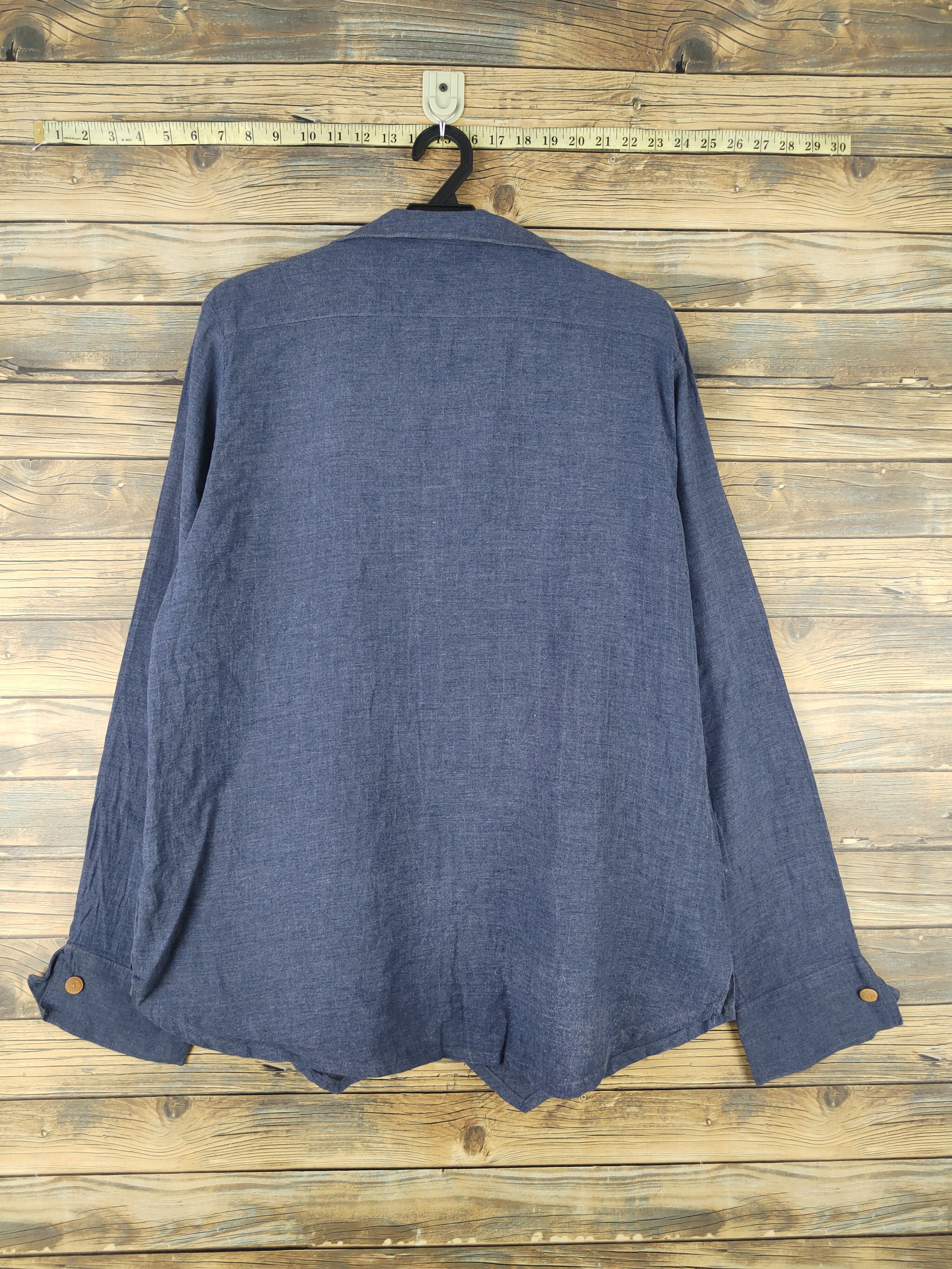 Japanese Brand DL Hug Blue Button Ups Shirts #1470 Size L / US 10 / IT 46 - 7 Thumbnail