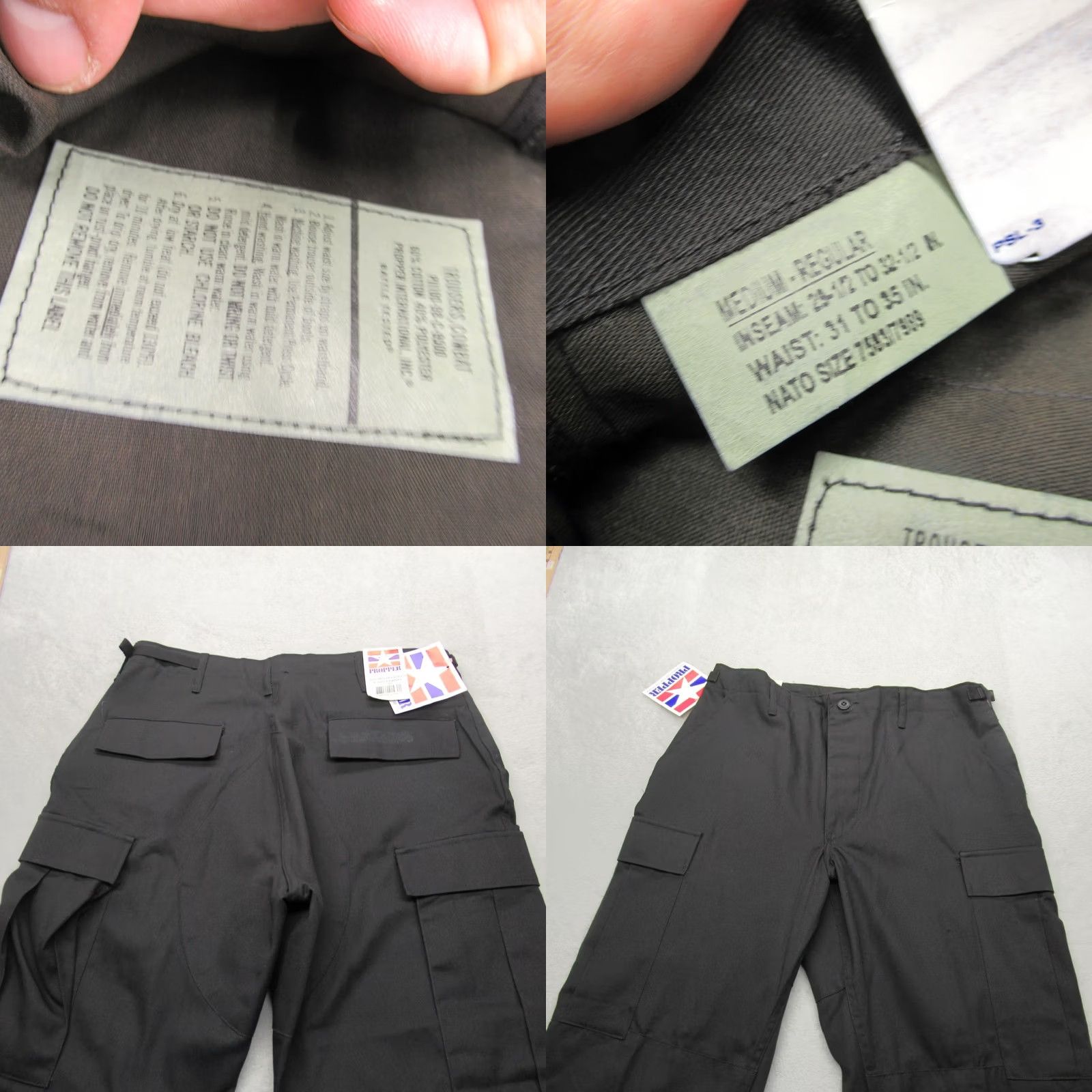 Propper VINTAGE Propper Pants Mens 31x32 Black BDU Cargo Rugged Combat Trousers 31x32 NEW Size US 31 - 8 Thumbnail