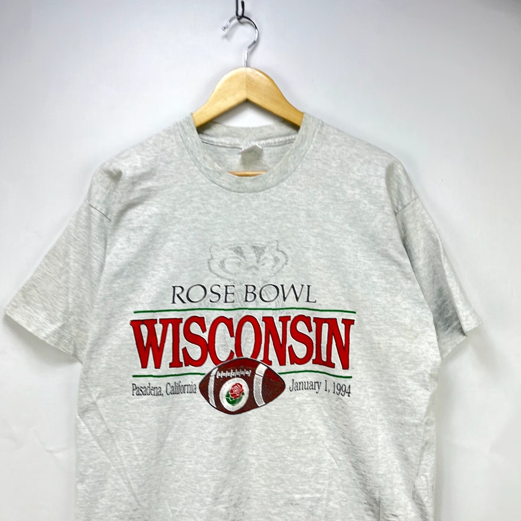 Vintage VINTAGE 90s ROSE BOWL Wisconsin Single Stitch T-Shirt Pasadena XL Men's Gray Size US XL / EU 56 / 4 - 2 Thumbnail