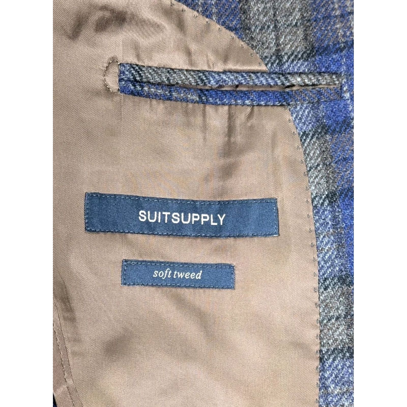 Suitsupply Suitsupply Blazer Jacket Wool Plaid Sport Coat Blue Grey Size 36 R Mens Tweed Classic Designer Size 36R - 5 Thumbnail