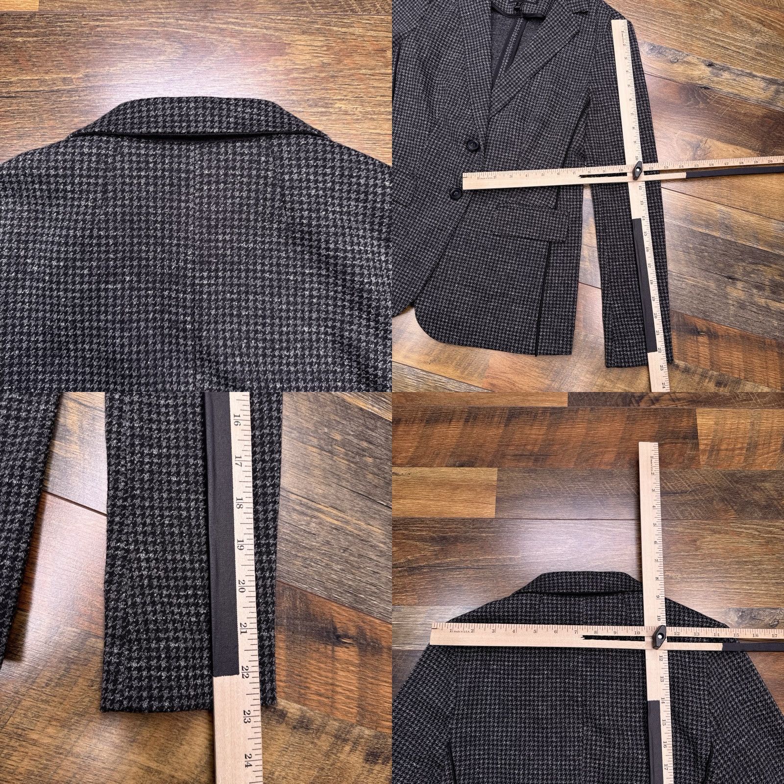 Banana Republic Banana Republic Two Button Blazer Womens 2 Petite Black Houndstooth Size XS / US 0-2 / IT 36-38 - 8 Thumbnail