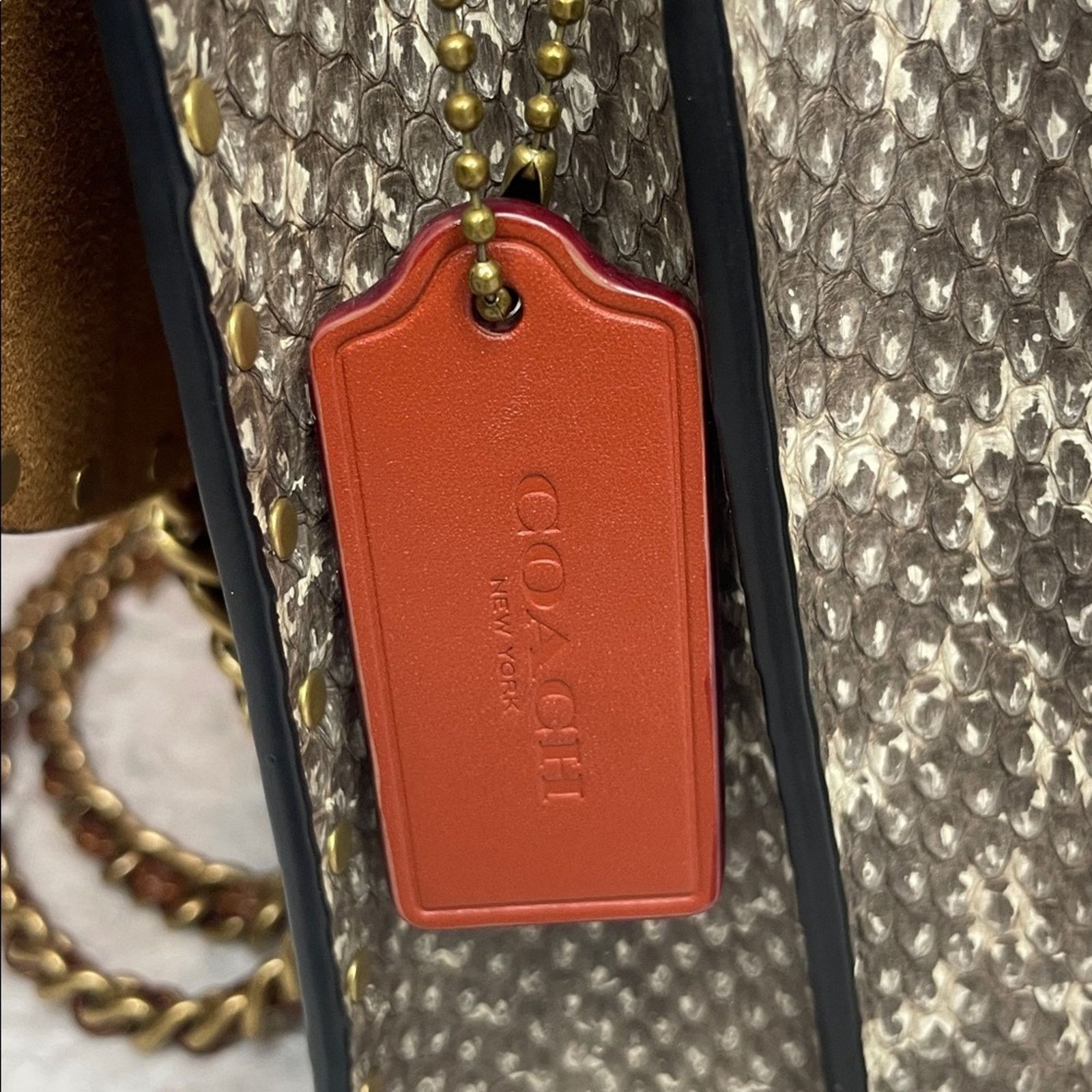 Coach Coach Parker 1941 Snakeskin Rivets Chain Bag Size ONE SIZE - 4 Thumbnail