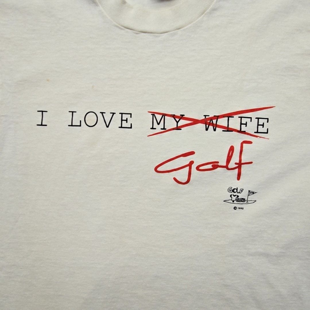 Fruit Of The Loom Vintage Funny Golf i Love My Wife/Golf Graphic White L Tee Size US L / EU 52-54 / 3 - 2 Thumbnail