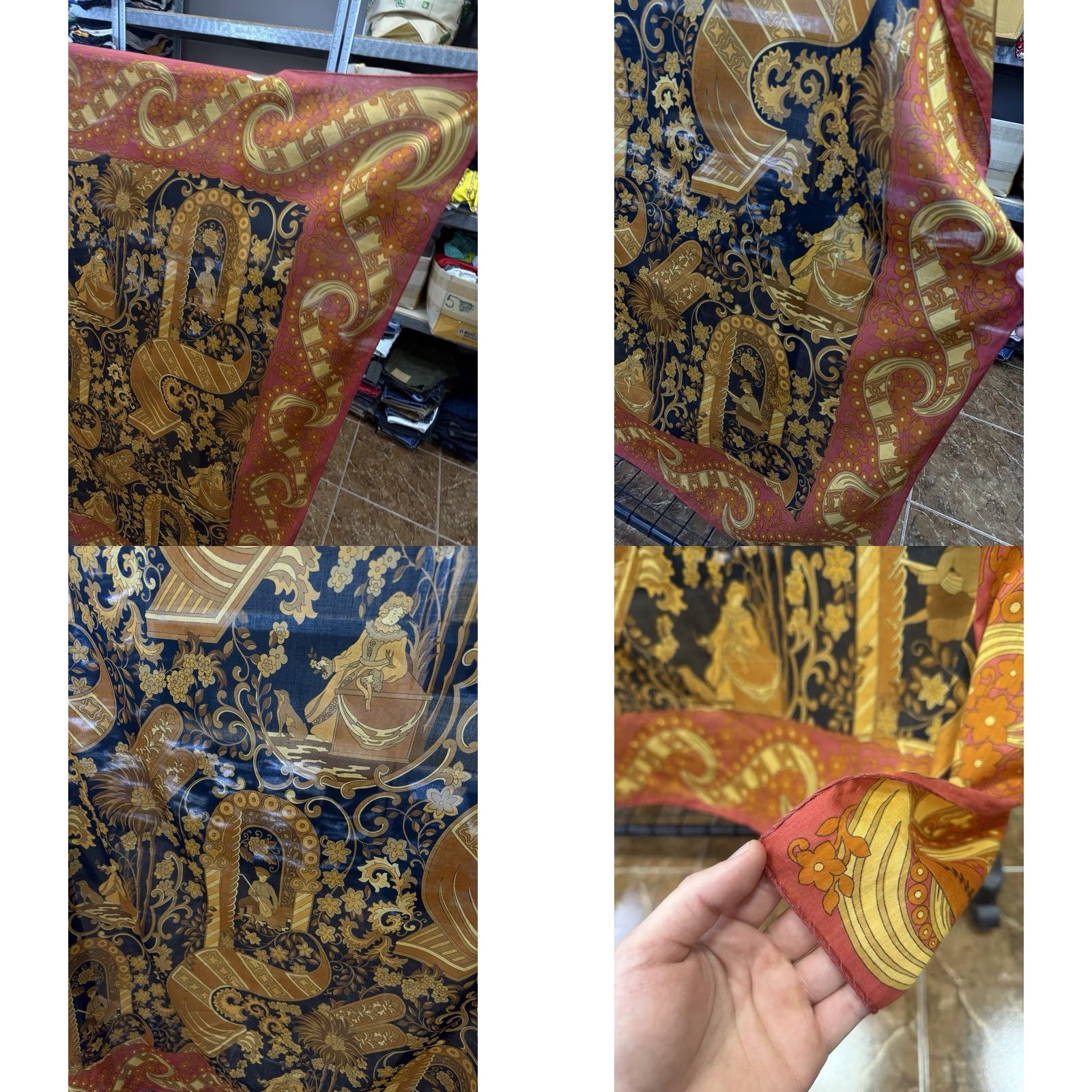 Salvatore Ferragamo VINTAGE Salvatore Ferragamo Silk Scarf 90s Baroque Italy Women Size ONE SIZE - 9 Thumbnail