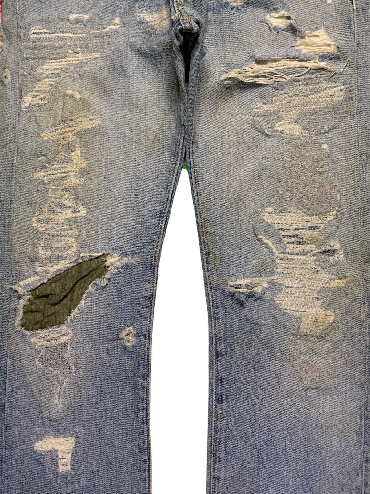 Levi's Vintage Levis 501 Mud Wash Distressed Patched Jeans Size US 31 - 5 Thumbnail