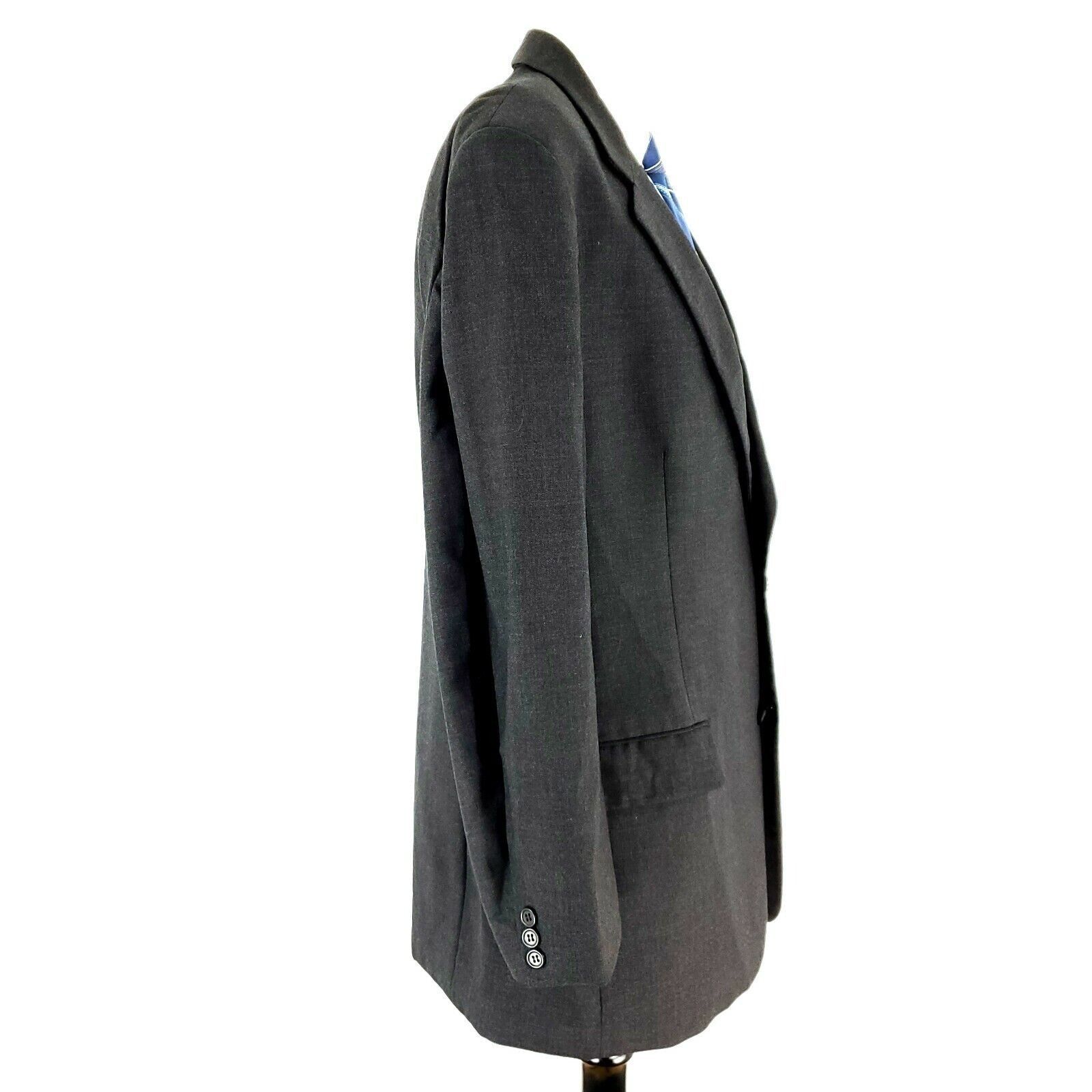 Joseph Abboud Joseph Abboud Heavy Wool 2 Button Blazer 42L Gray Sport Coat Size 42L - 7 Thumbnail