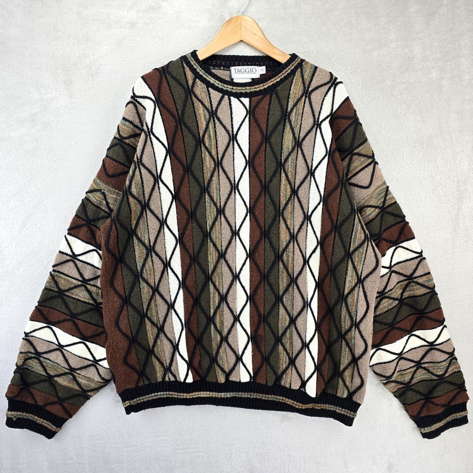Other Vtg Taggio 3d Knit Sweatshirt Mens 2XL Coogi Style *FLAWS Size US XXL / EU 58 / 5 - 1 Thumbnail