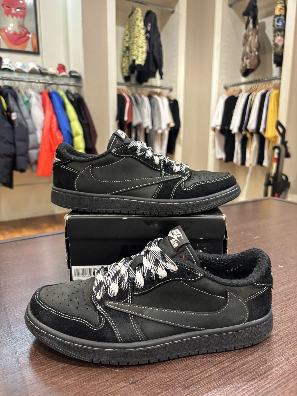 Pre-owned Nike X Travis Scott Jordan 1 Retro Low Og Sp Travis Scott Black Phantom Shoes