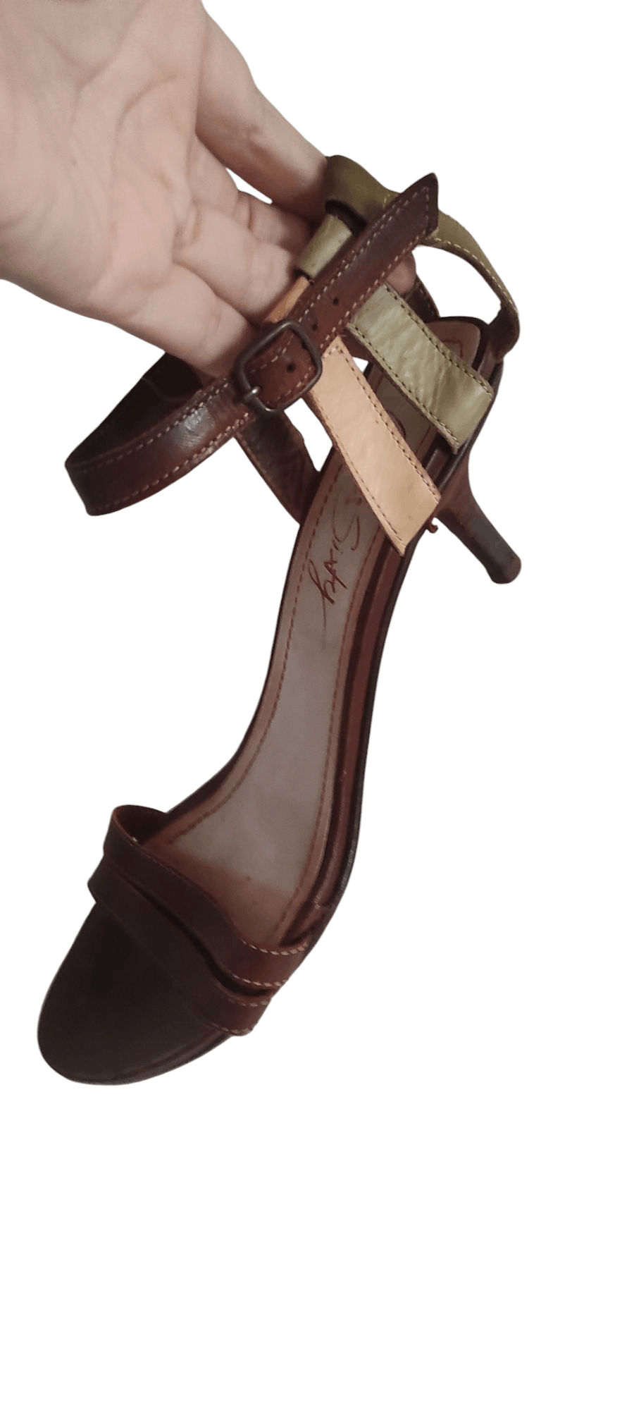 Leather × Miss Sixty × Vintage Miss Sixty Y2K Leather Kitten Heel Open Toe Strappy Sandals Size US 7 / IT 37 - 4 Thumbnail