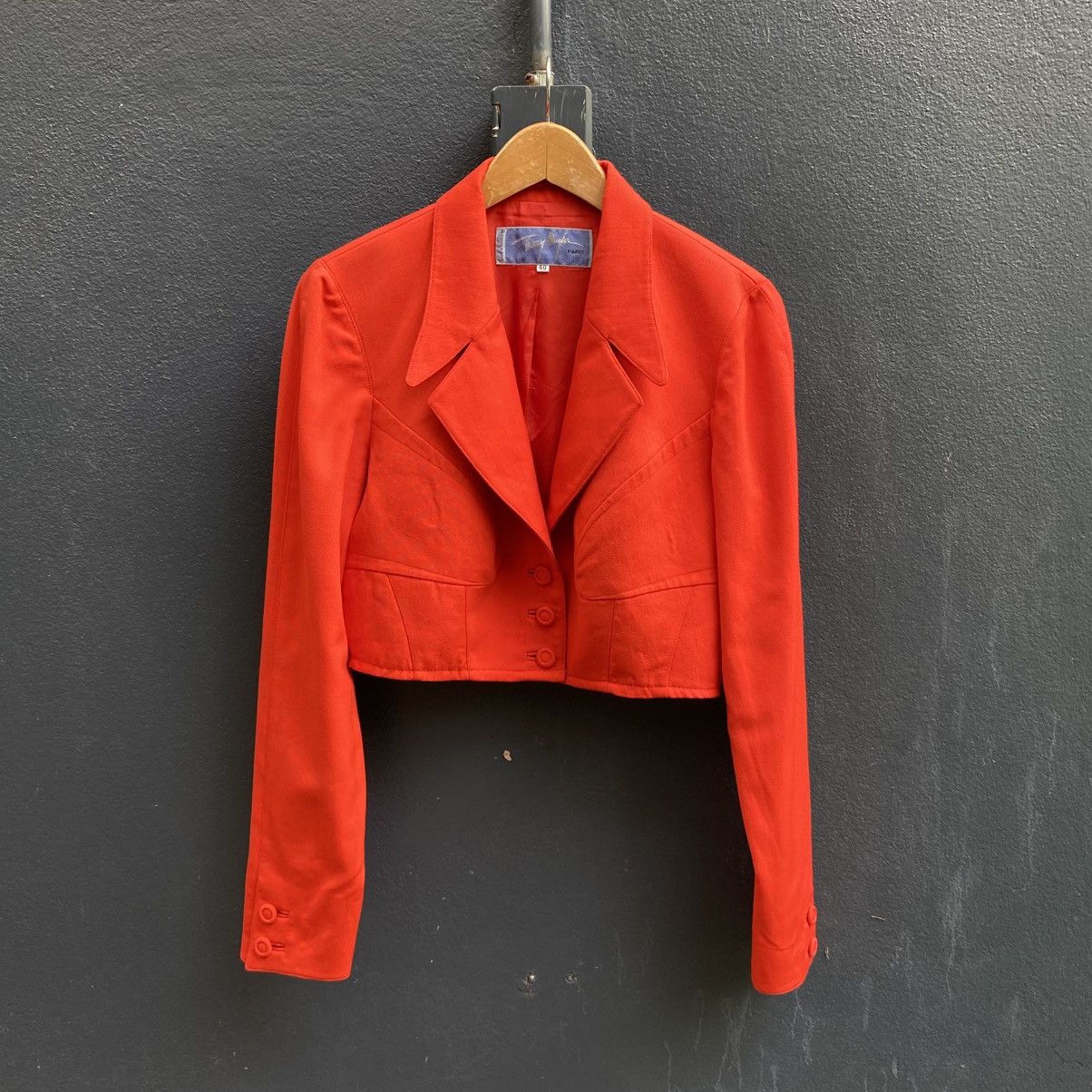 Thierry Mugler Thierry Mugler DIY Cropped Red Blazer Size S / US 4 / IT 40 - 3 Thumbnail
