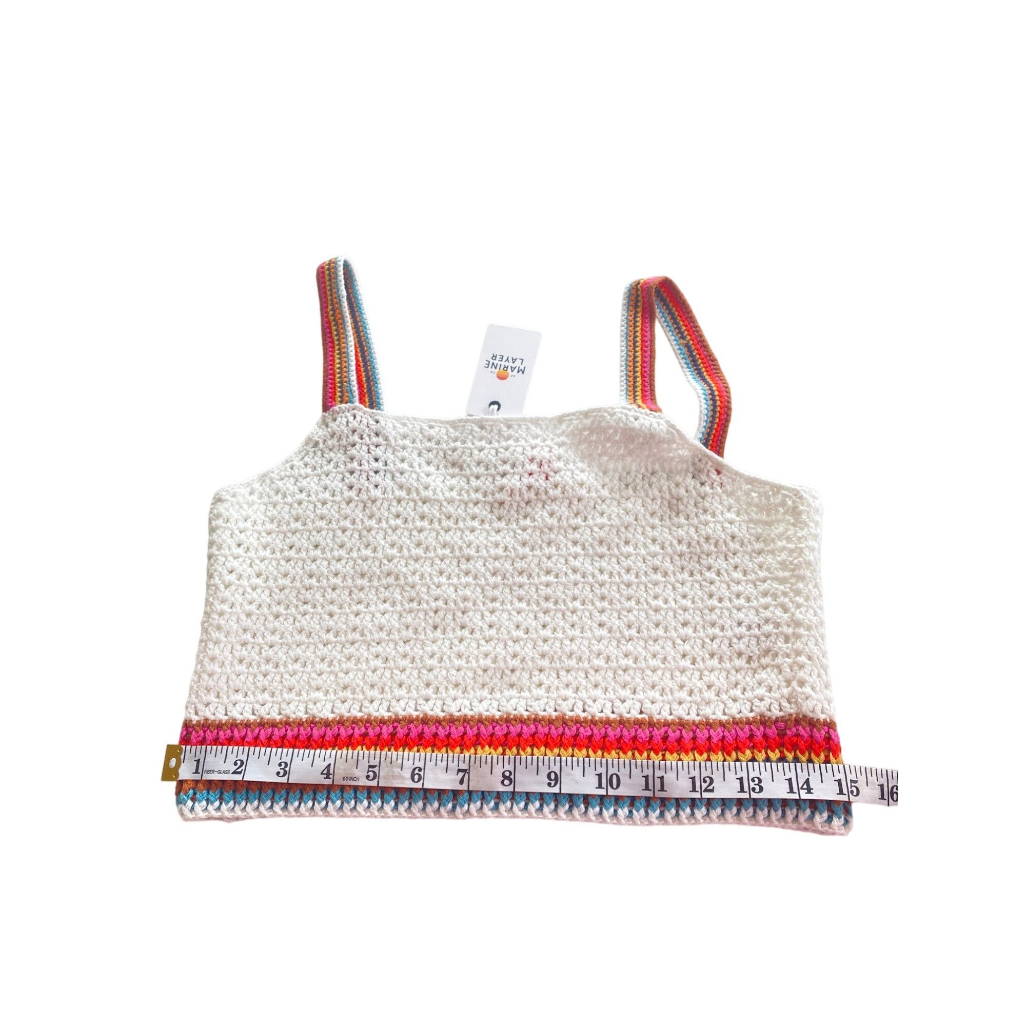 Marine Layer NWT Marine Layer $118 Crochet Crop Top W's XS Caro Tank Whit Size XS / US 0-2 / IT 36-38 - 14 Thumbnail