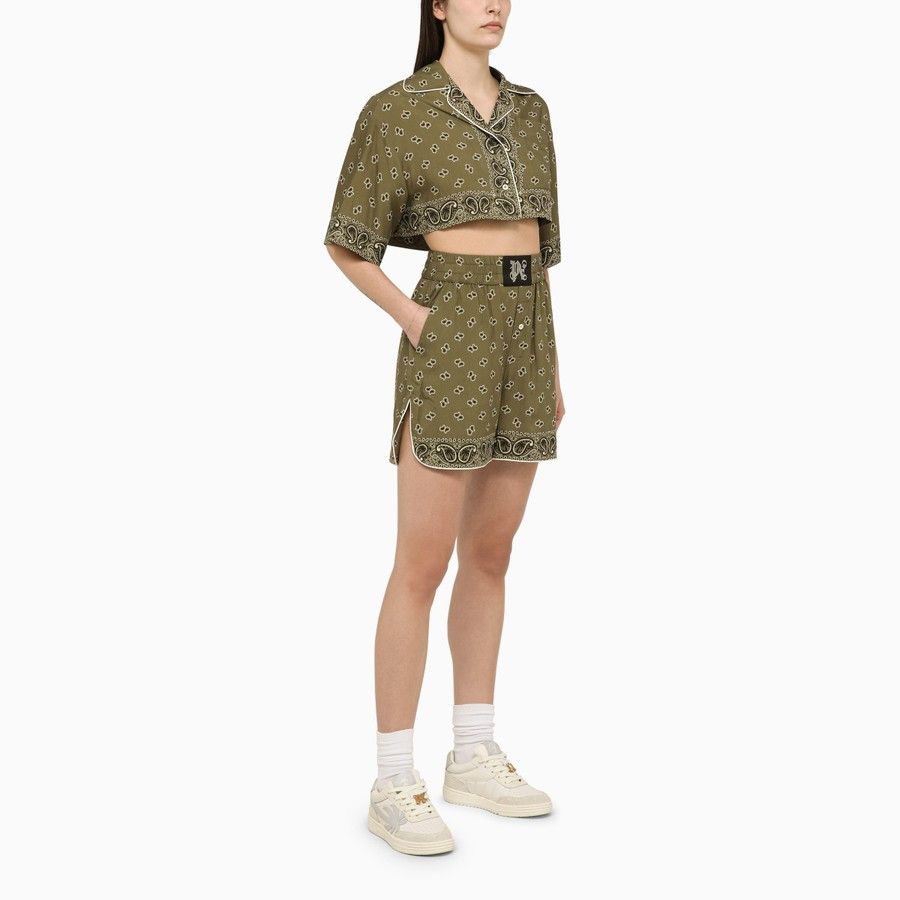 Palm Angels o1d2blof0924 Cropped Shirts In Green Size M / US 6-8 / IT 42-44 - 2 Thumbnail