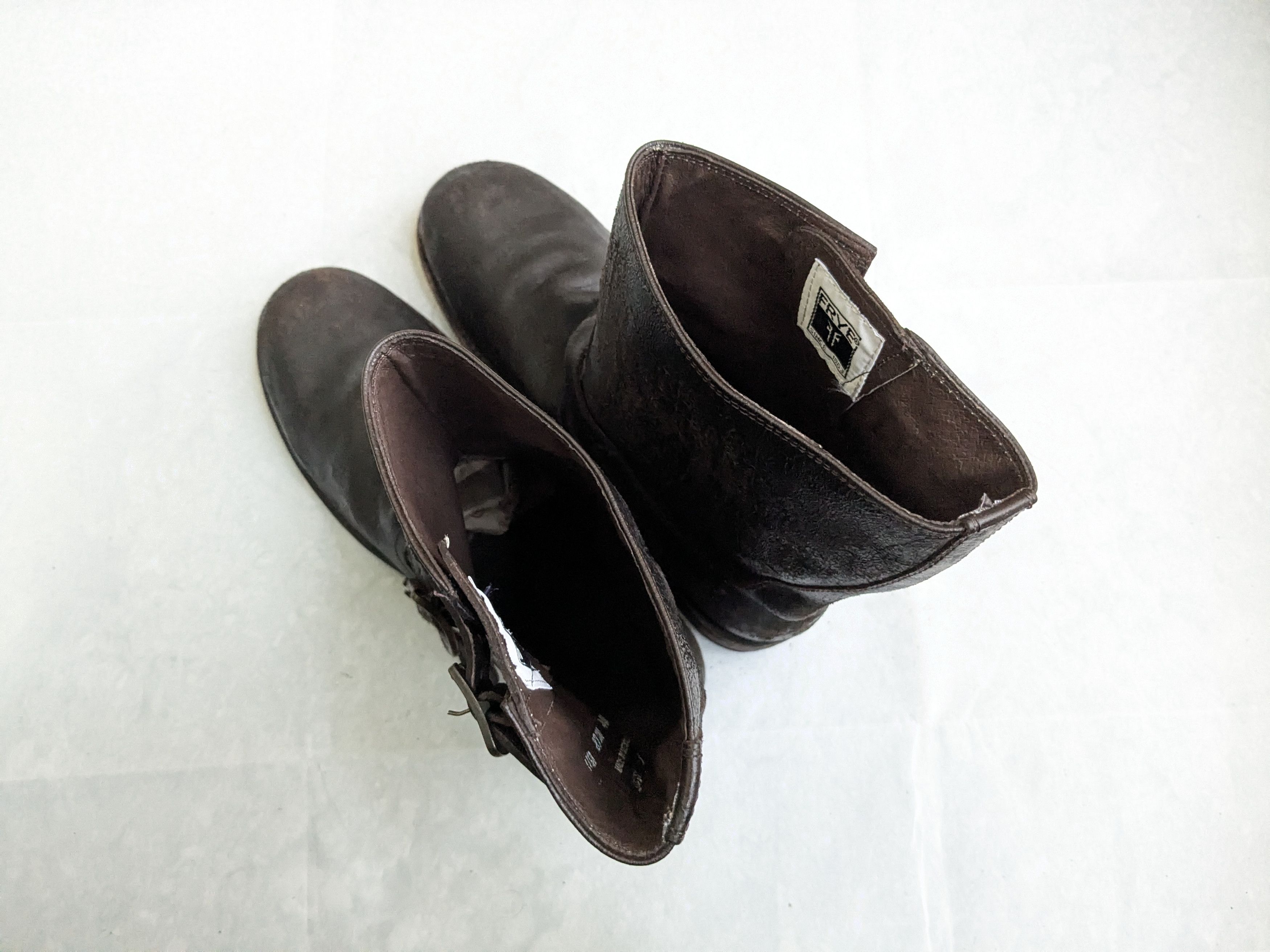 Frye Frye Engineer Boots Brown Leather 11.5 D Leather Buckle Size US 11.5 / EU 44-45 - 13 Thumbnail