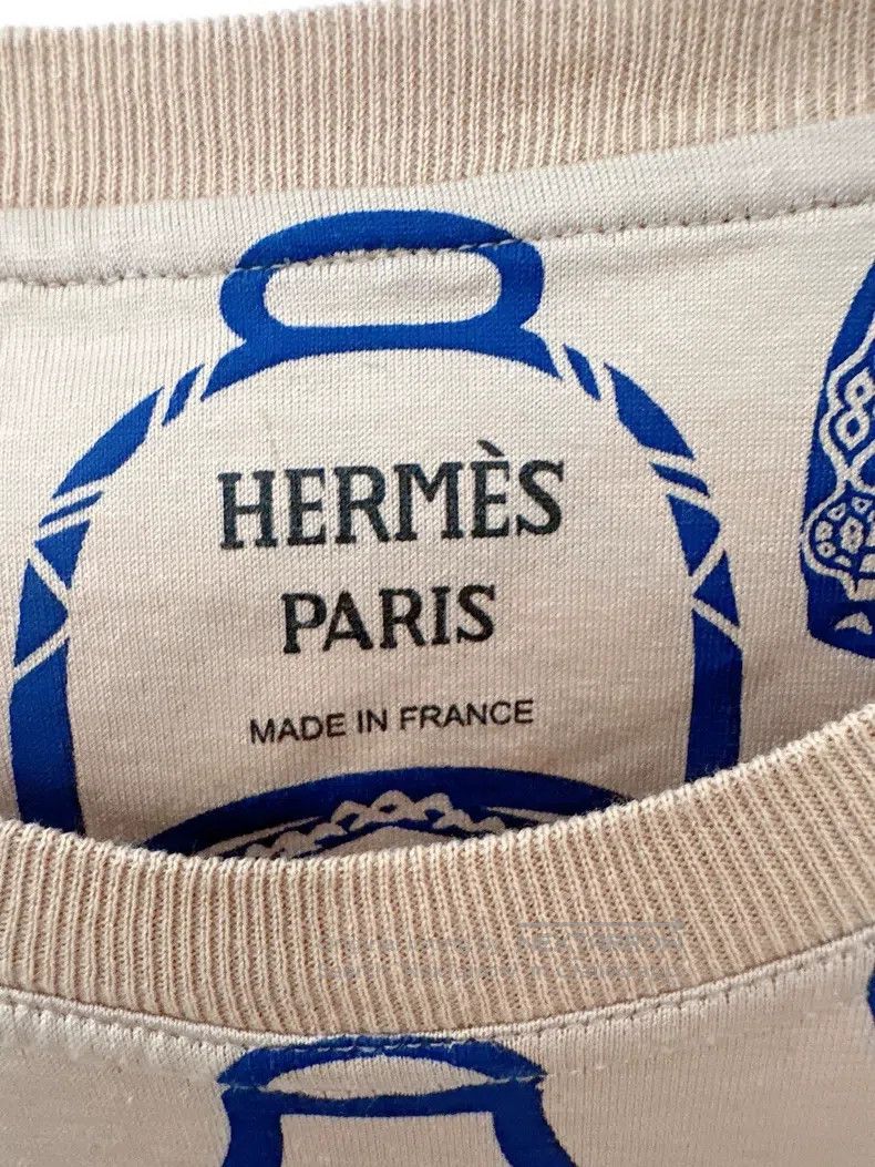 Hermes Hermes Khaki patterned short-sleeve T-shirt Size XS / US 0-2 / IT 36-38 - 3 Thumbnail