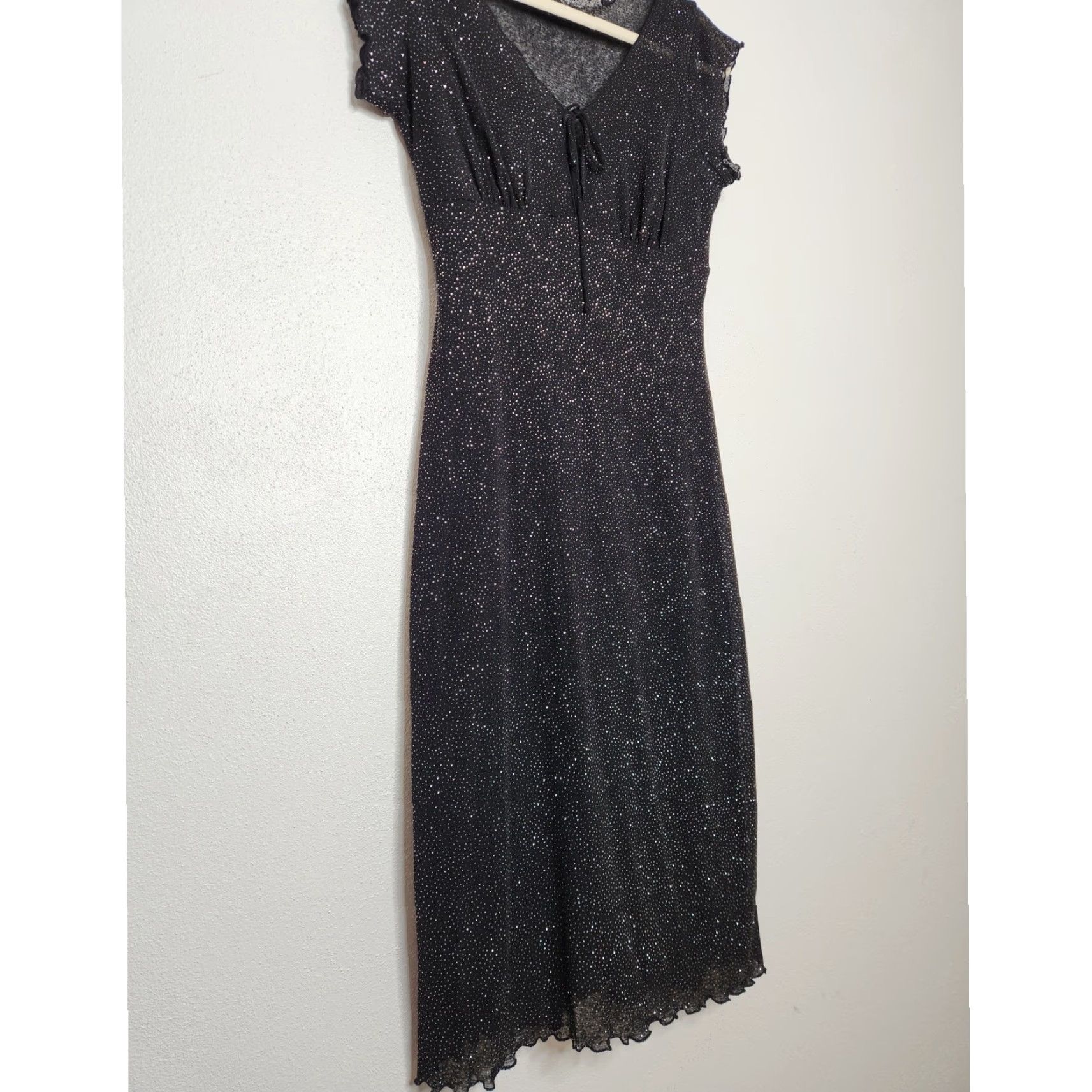 Express VINTAGE Express Black Midi Dress Small Women Autumn 90s Y2K Sundress Witchy Sparkle Fall Size S / US 4 / IT 40 - 3 Thumbnail