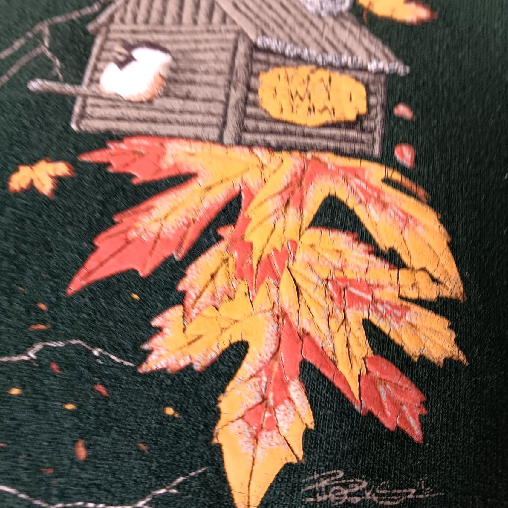 Fruit Of The Loom VINTAGE Fruit of the Loom Sweatshirt Woman L Green Nature Tree Birds Crew Neck Long Sleeve Pullover KnIT Fall Size L / US 10 / IT 46 - 7 Thumbnail