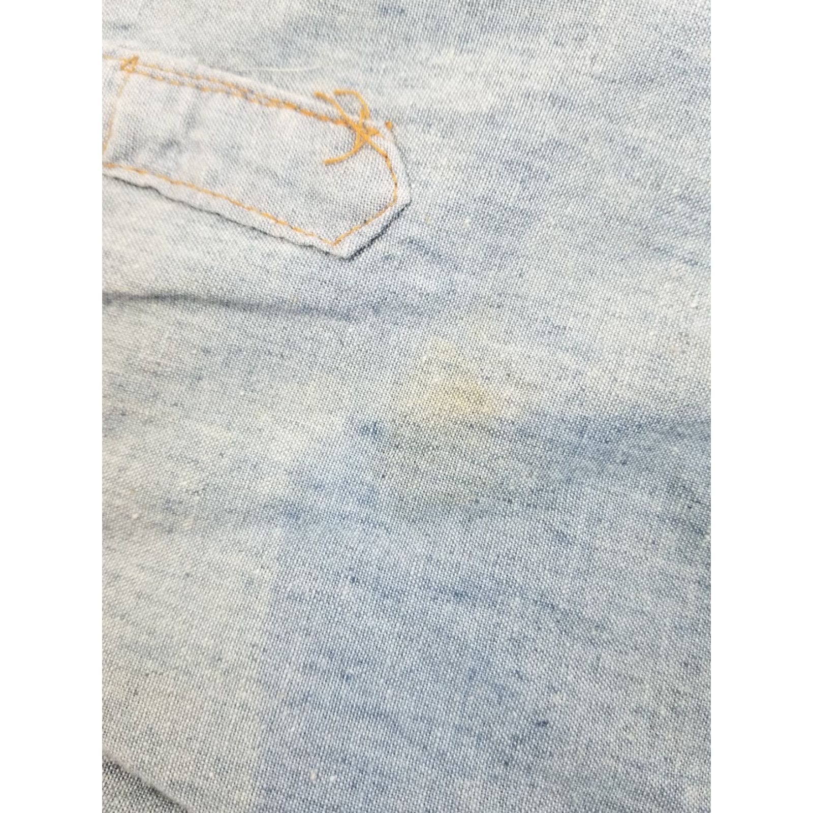 Wrangler VINTAGE Wrangler Western Shirt Denim Chambray 70's Size 17X33 Mens Long Sleeve Blue Cotton/Synthetic Shirt Size US L / EU 52-54 / 3 - 7 Thumbnail