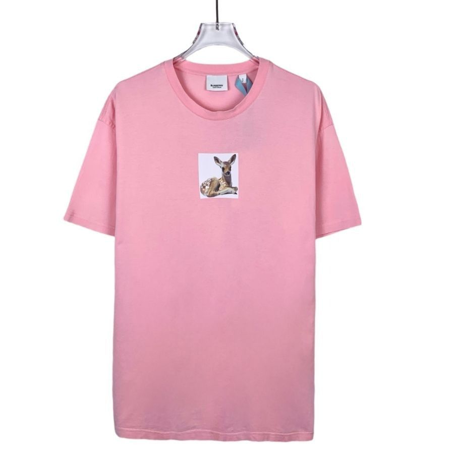 Burberry Burberry Pink Cotton T-Shirt With Deer Print Graphic Size S / US 4 / IT 40 - 1 Thumbnail