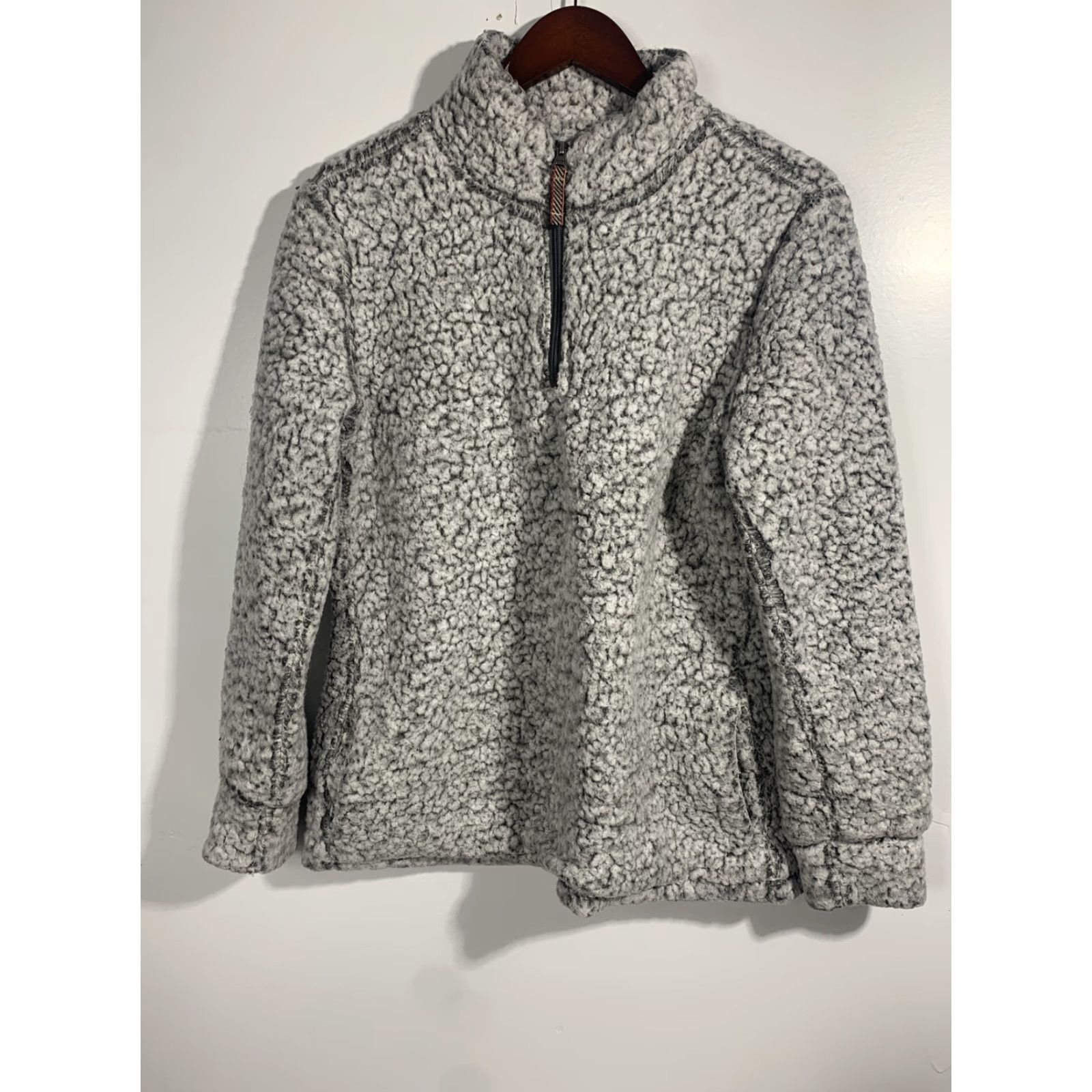 Weatherproof VINTAGE Weatherproof Women's Frosty Tipped Sherpa Pullover Size M Gray 1/4 Zip Sweater Regular Fit Fall Winter Womens Size M / US 6-8 / IT 42-44 - 2 Thumbnail