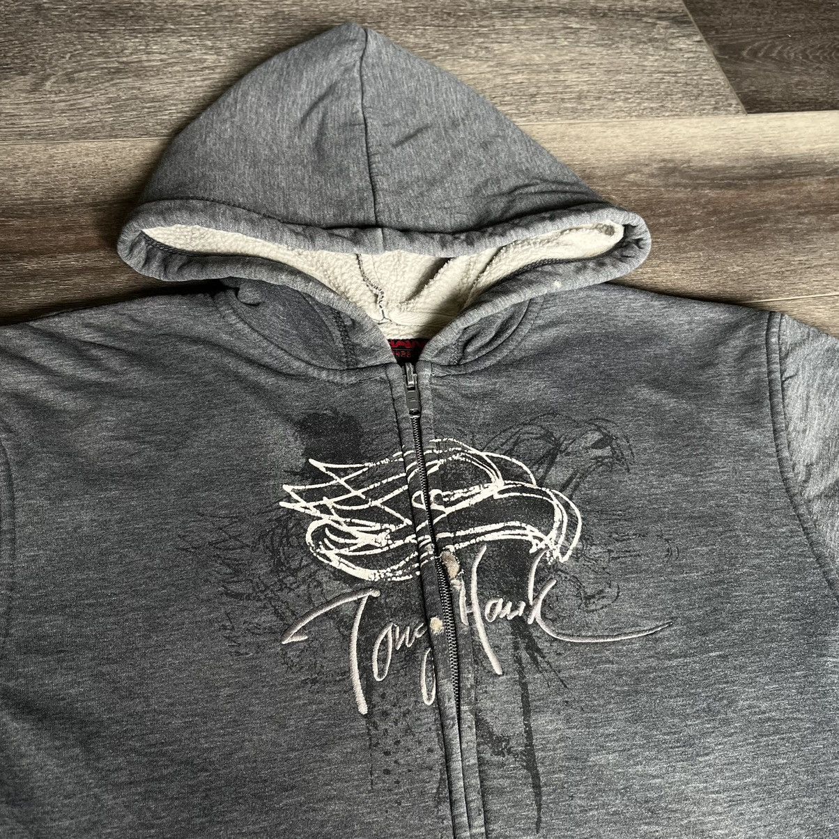 Hawk Vintage 2000s Tony Hawk Affliction Style Lined Zip Up Hoodie Size US S / EU 44-46 / 1 - 2 Thumbnail