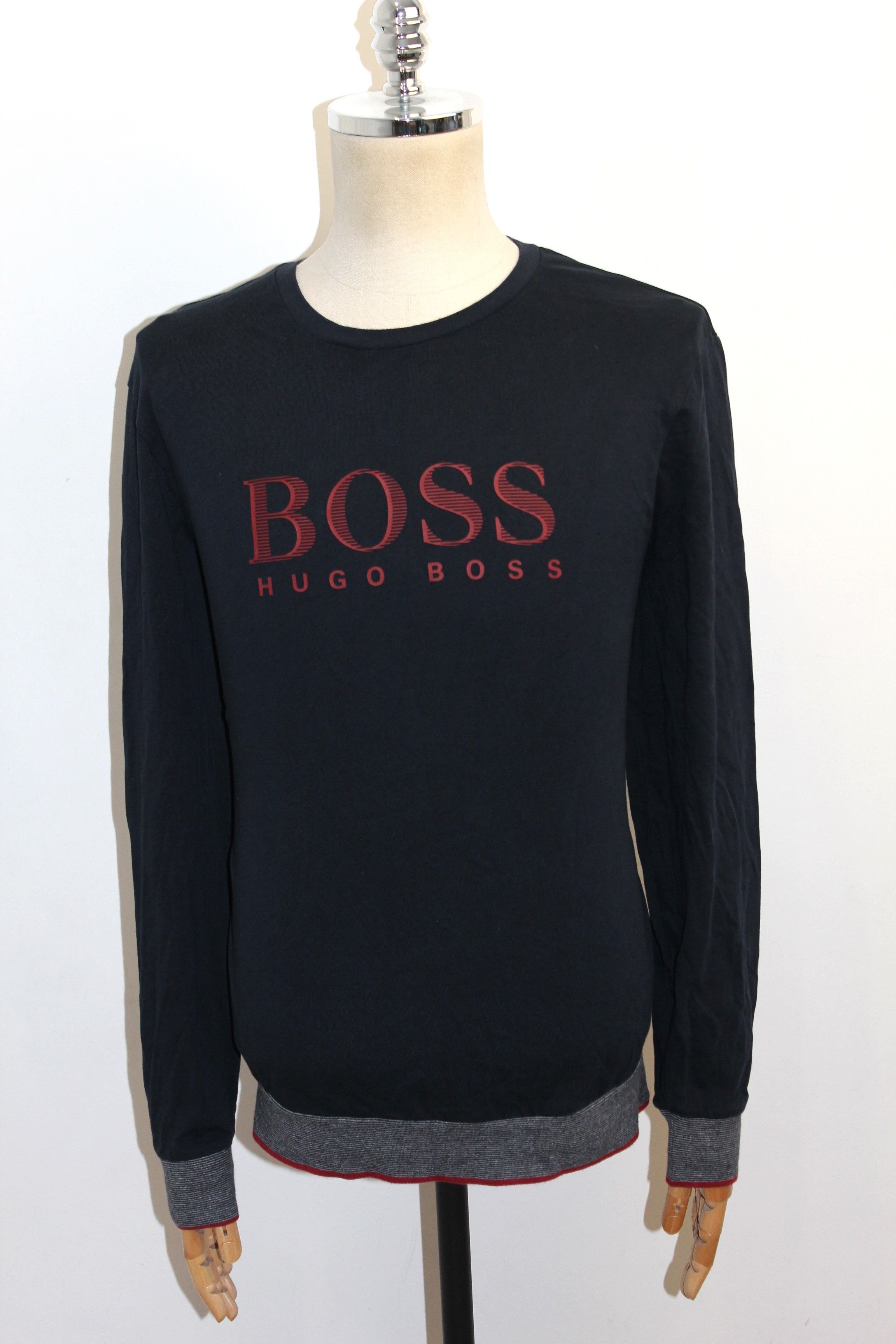 Hugo Boss Hugo Boss Big Logo Black Sweatshirt jumper Size US XL / EU 56 / 4 - 2 Thumbnail