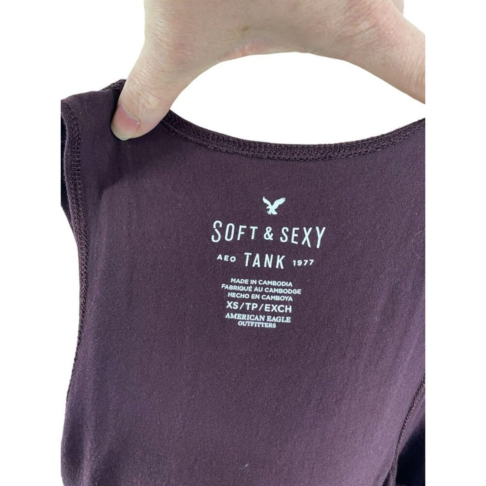 American Eagle Outfitters American Eagle Womens Soft & Sexy Plum Tank Embroidered xs Size XS / US 0-2 / IT 36-38 - 6 Thumbnail