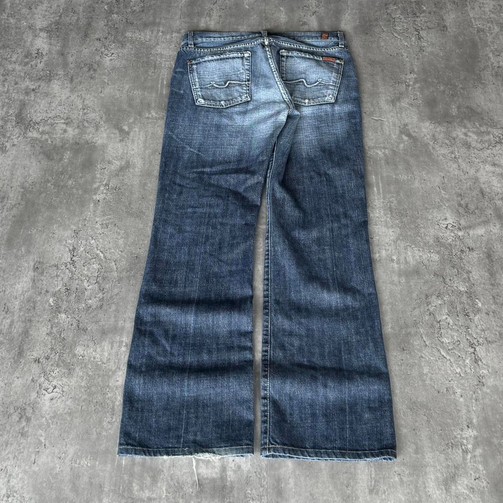 Japanese Brand × Seven 7 × StraightFaded Vintage Y2K Seven7 Embroidered Skater Streetwear Denim Jeans Size 33" - 1 Thumbnail