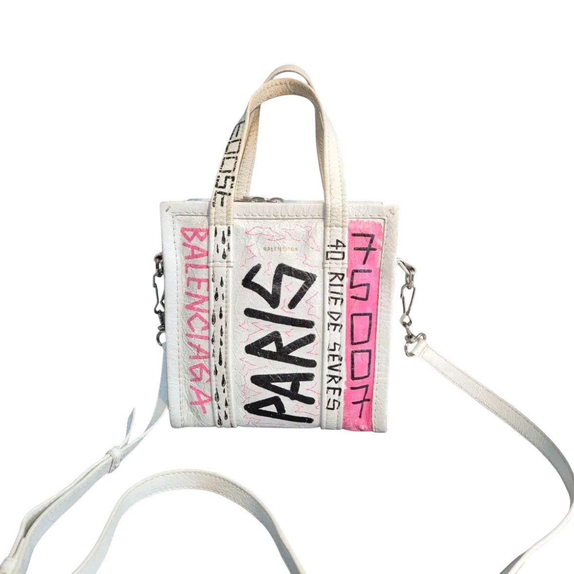 Balenciaga Balenciaga Graffiti Printed Bazar Tote Bag Size ONE SIZE - 2 Thumbnail
