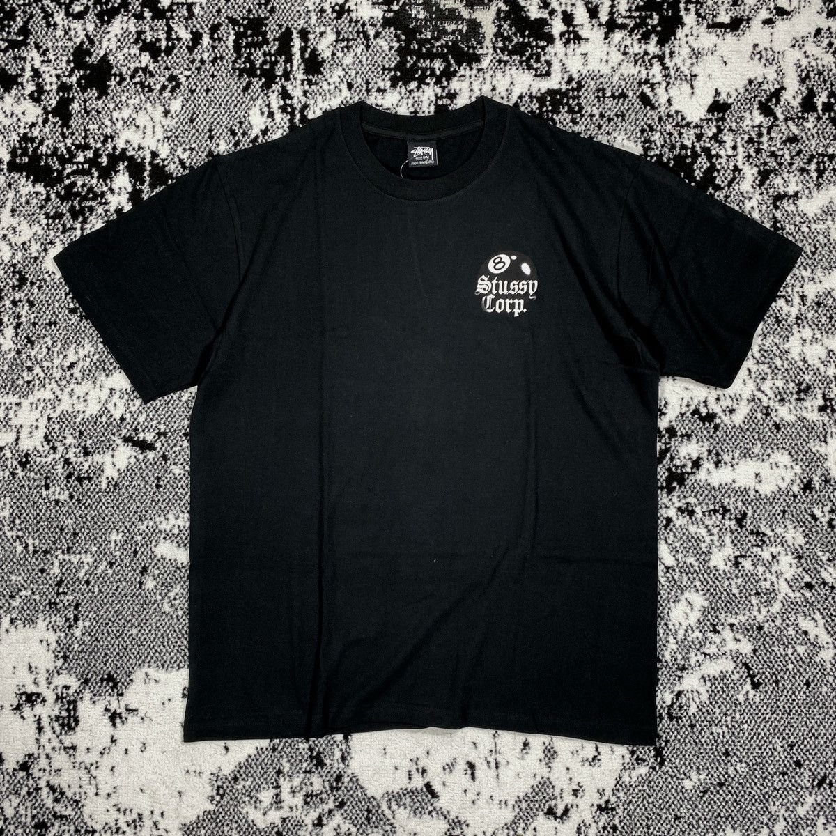 Stussy × Vintage STUSSY 8 BALL CORP TEE IN BLACK Size US L / EU 52-54 / 3 - 3 Thumbnail