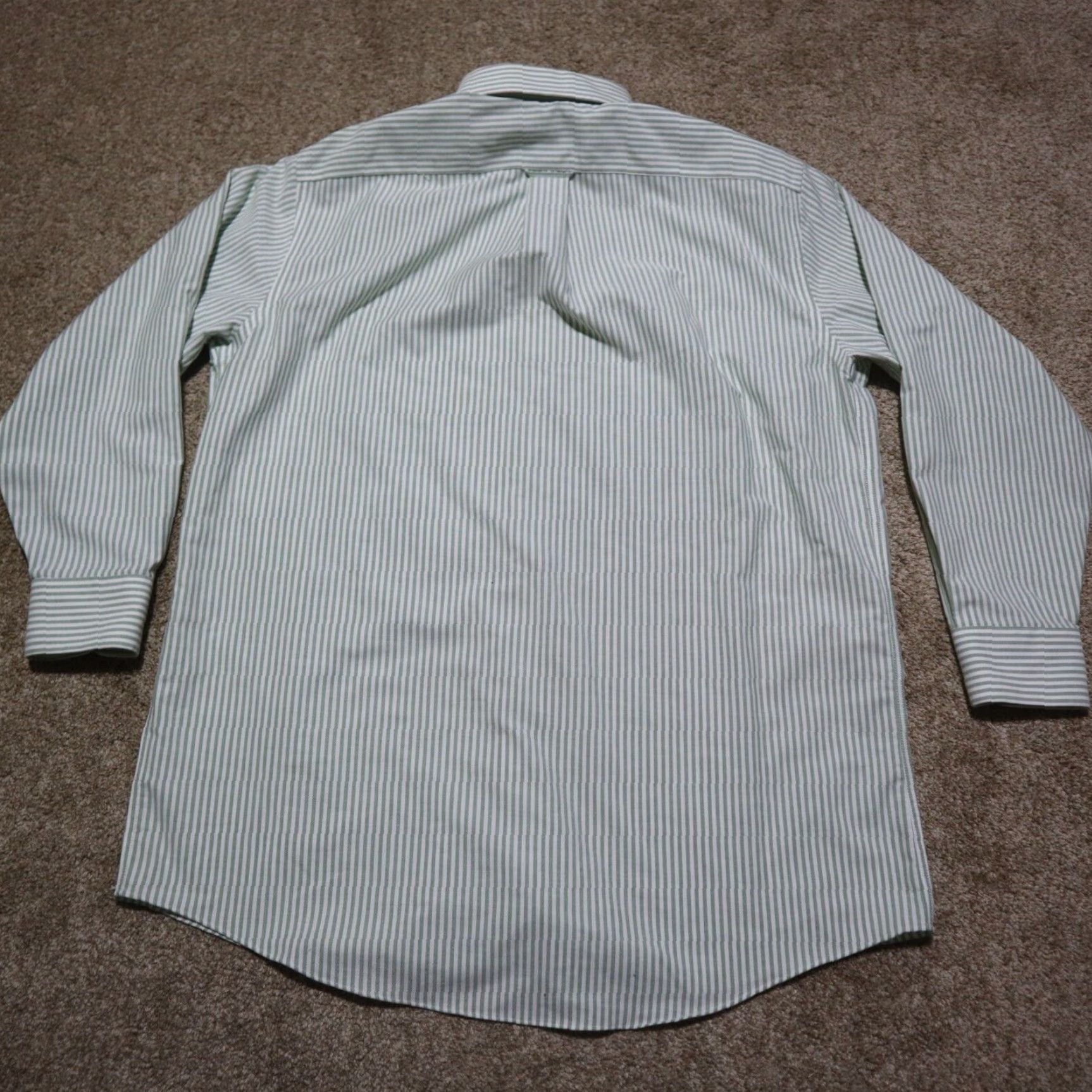 Stafford VINTAGE Stafford Green Striped Button-Up Shirt Long Sleeve Adult Medium Men's Size US L / EU 52-54 / 3 - 8 Thumbnail