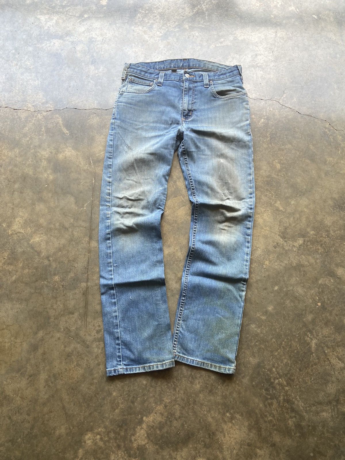 Carhartt × Vintage Faded Washed Relaxed Fit Vintage Carhartt Blue Jeans 31x32 Size US 31 - 2 Thumbnail