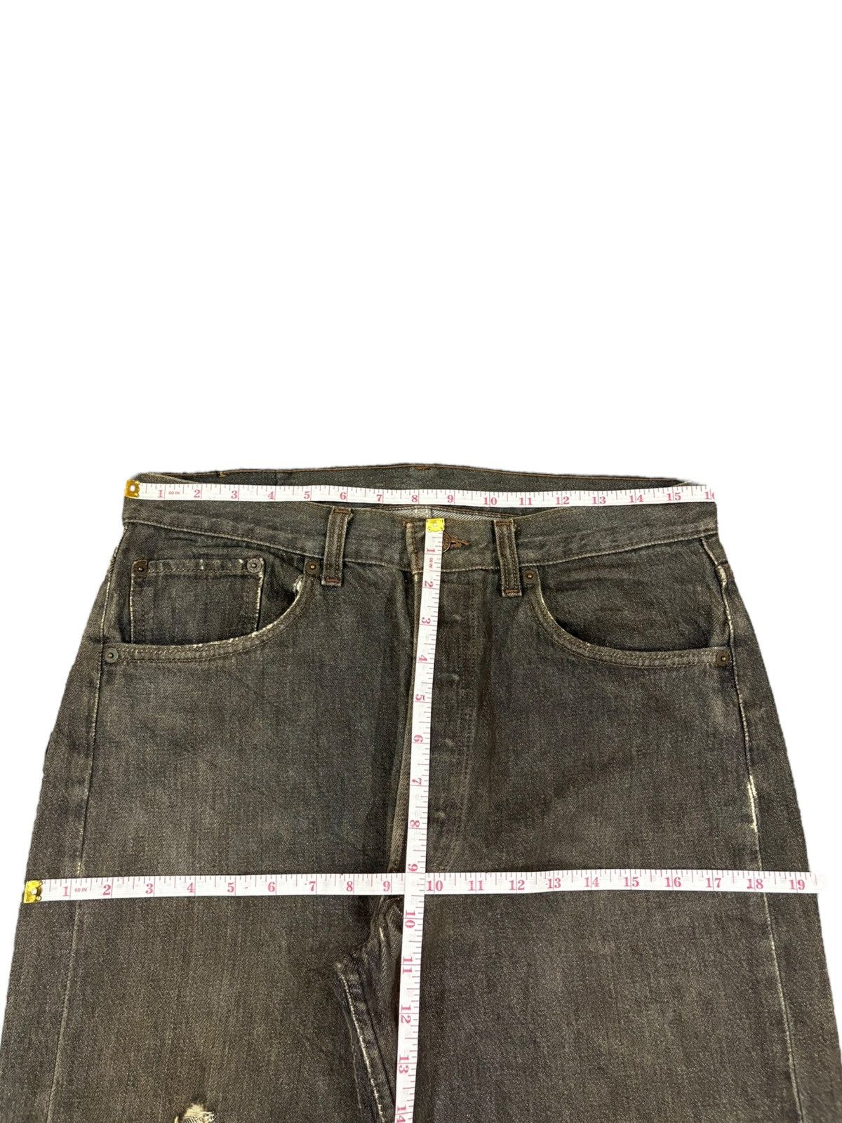 Levi's Vintage 90s Levis 501 Black Distressed Loose Jeans Size US 32 / EU 48 - 11 Thumbnail