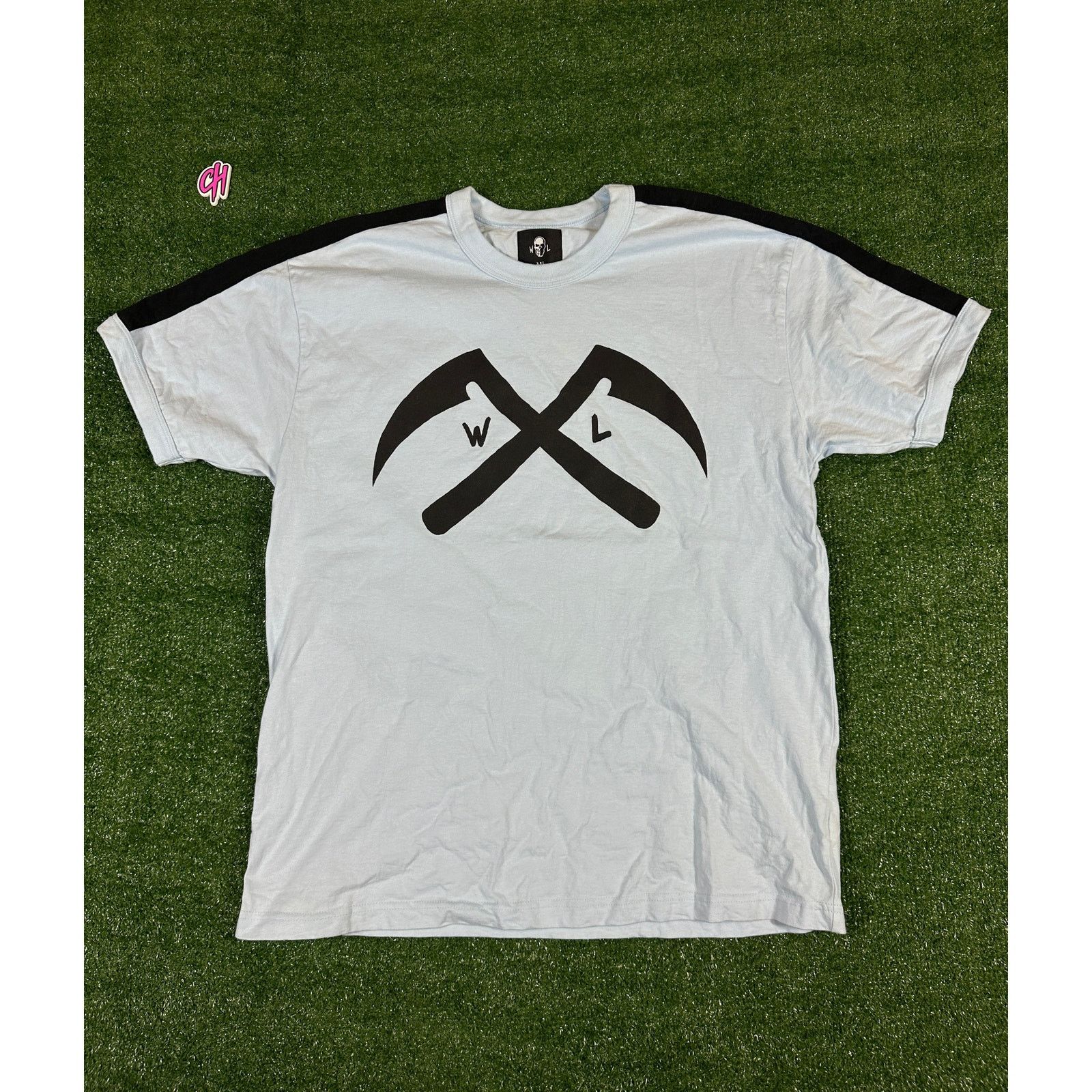Warren Lotas Warren Lotas Crossed Scythe Light Blue Ringer T-Shirt (USED) Size US XXL / EU 58 / 5 - 1 Thumbnail