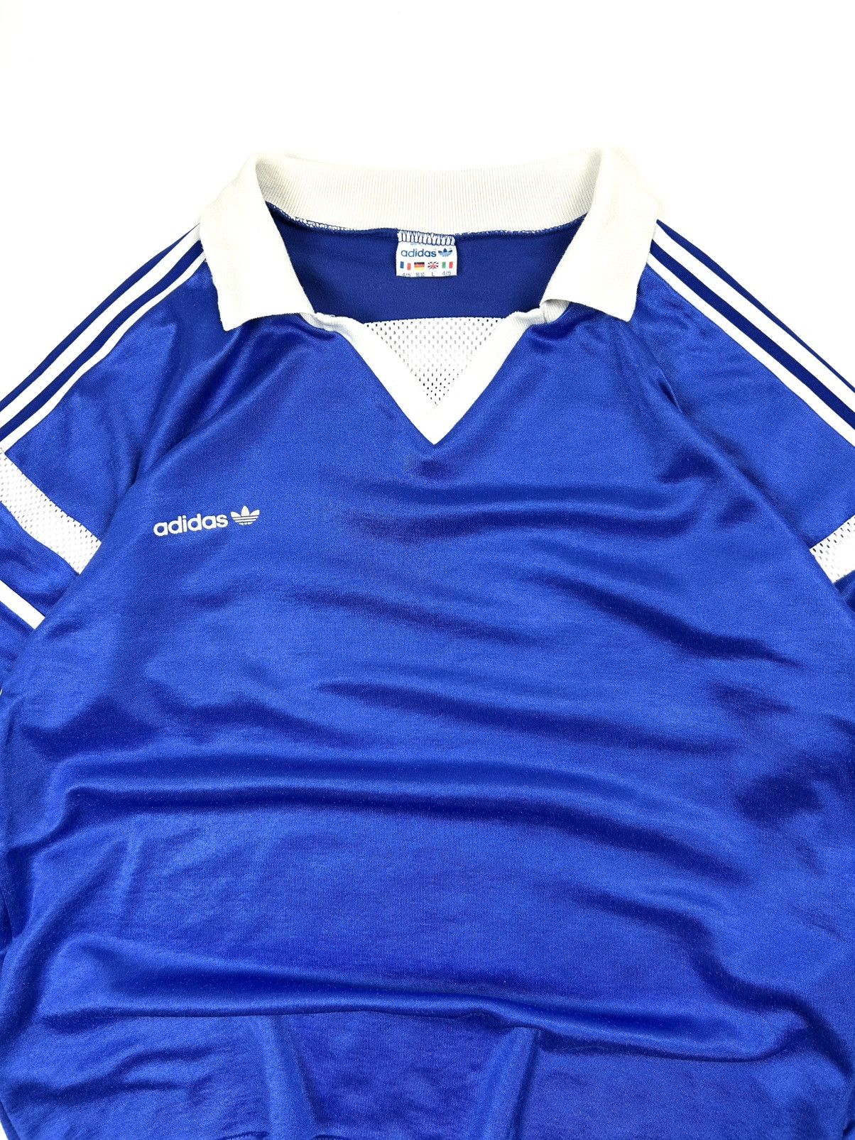 Adidas RARE Adidas 80s Vintage Soccer Jersey Blue L Made in France Size US L / EU 52-54 / 3 - 8 Thumbnail