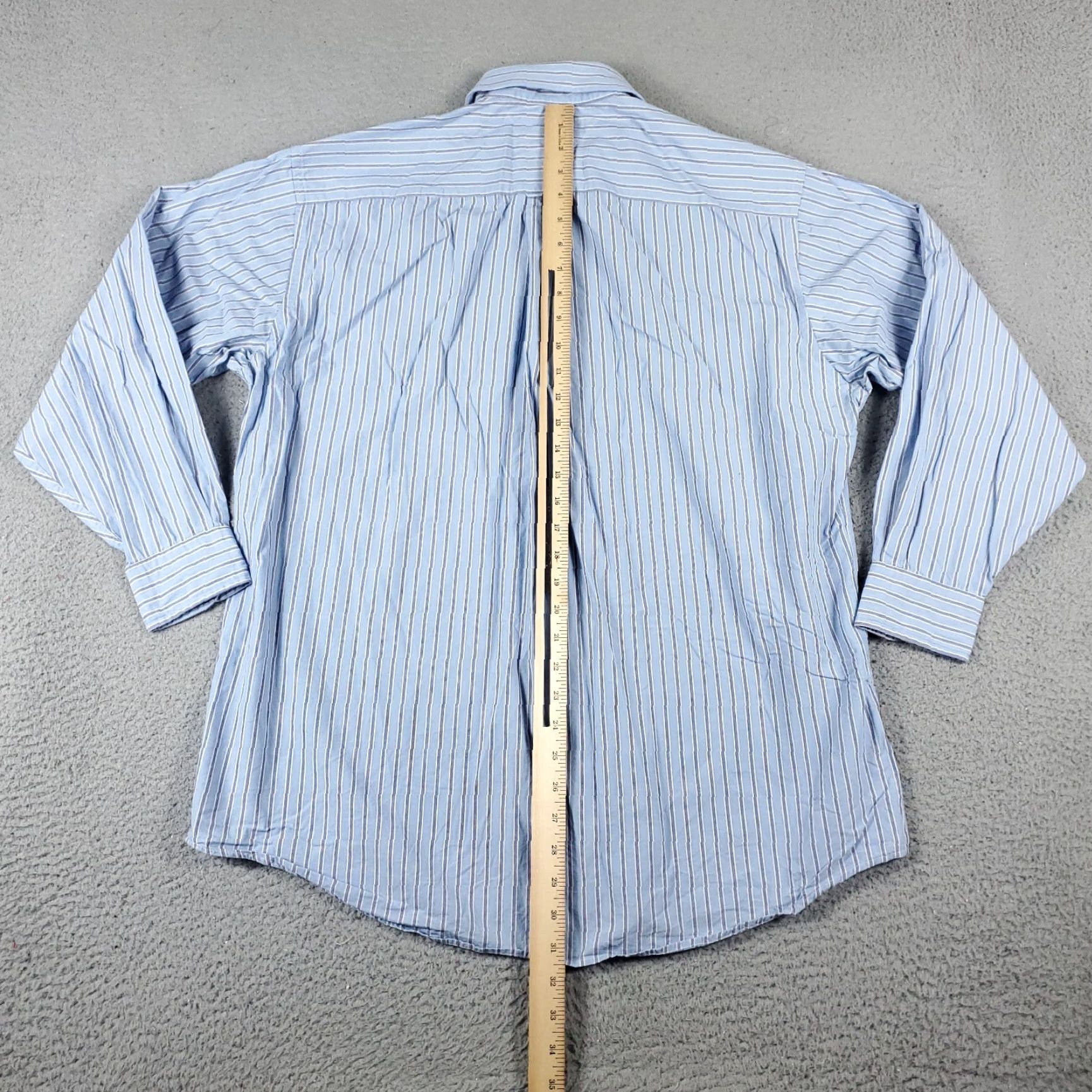 Tommy Hilfiger Tommy Hilfiger Shirt Mens 15.5 Blue Striped Dress Button Up Long Sleeve Size 40R - 3 Thumbnail