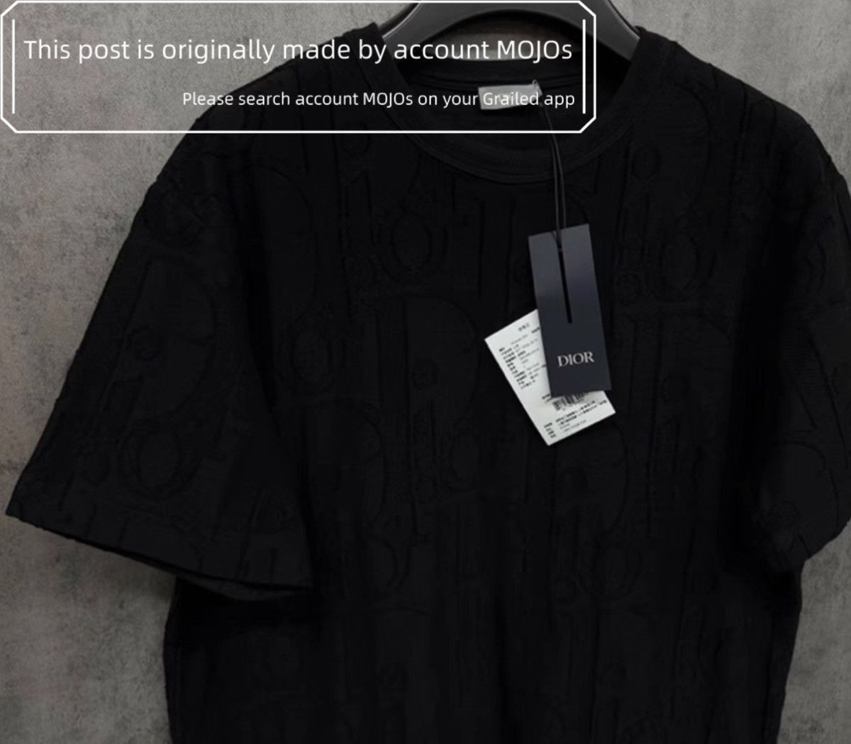 Dior Sz L Dior 26SS Logo Pattern Black Tee mojos9955 Size US L / EU 52-54 / 3 - 2 Thumbnail