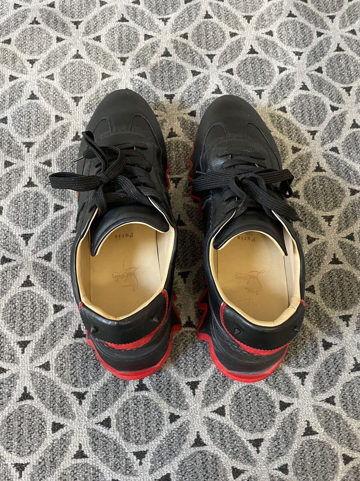 Christian Louboutin Loubishark Sneakers Calf Leather Worn Once Mens CL Paris Size US 9.5 / EU 42-43 - 7 Thumbnail