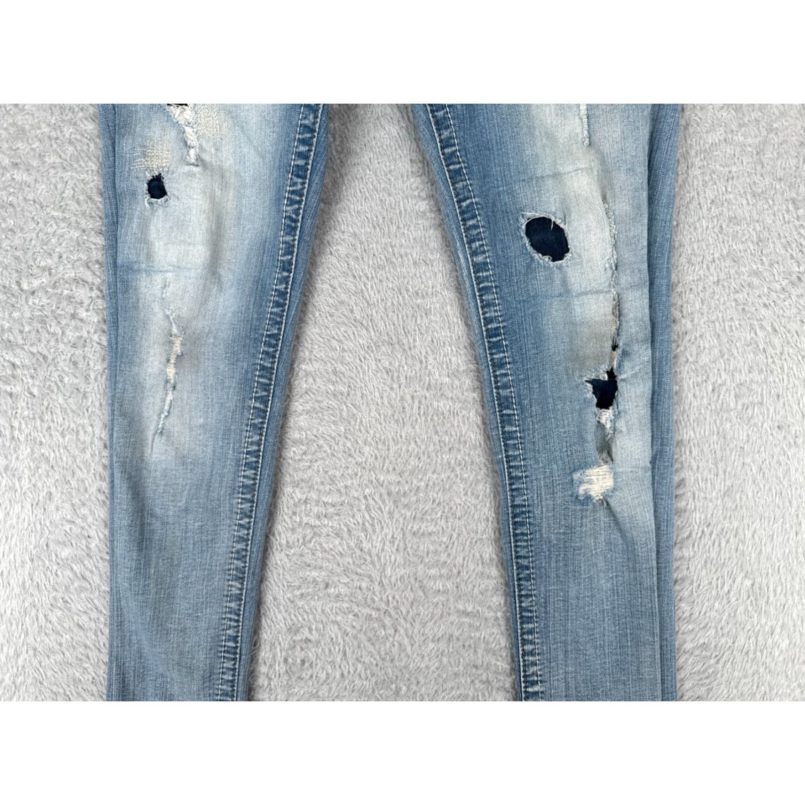 Miss Me Miss Me Jeans Women Blue Denim Ankle Skinny Distressed Low Rise 30x30 29 Slim Fit 5-Pocket Cotton Rock Southwestern Mens? Size 29" - 3 Thumbnail