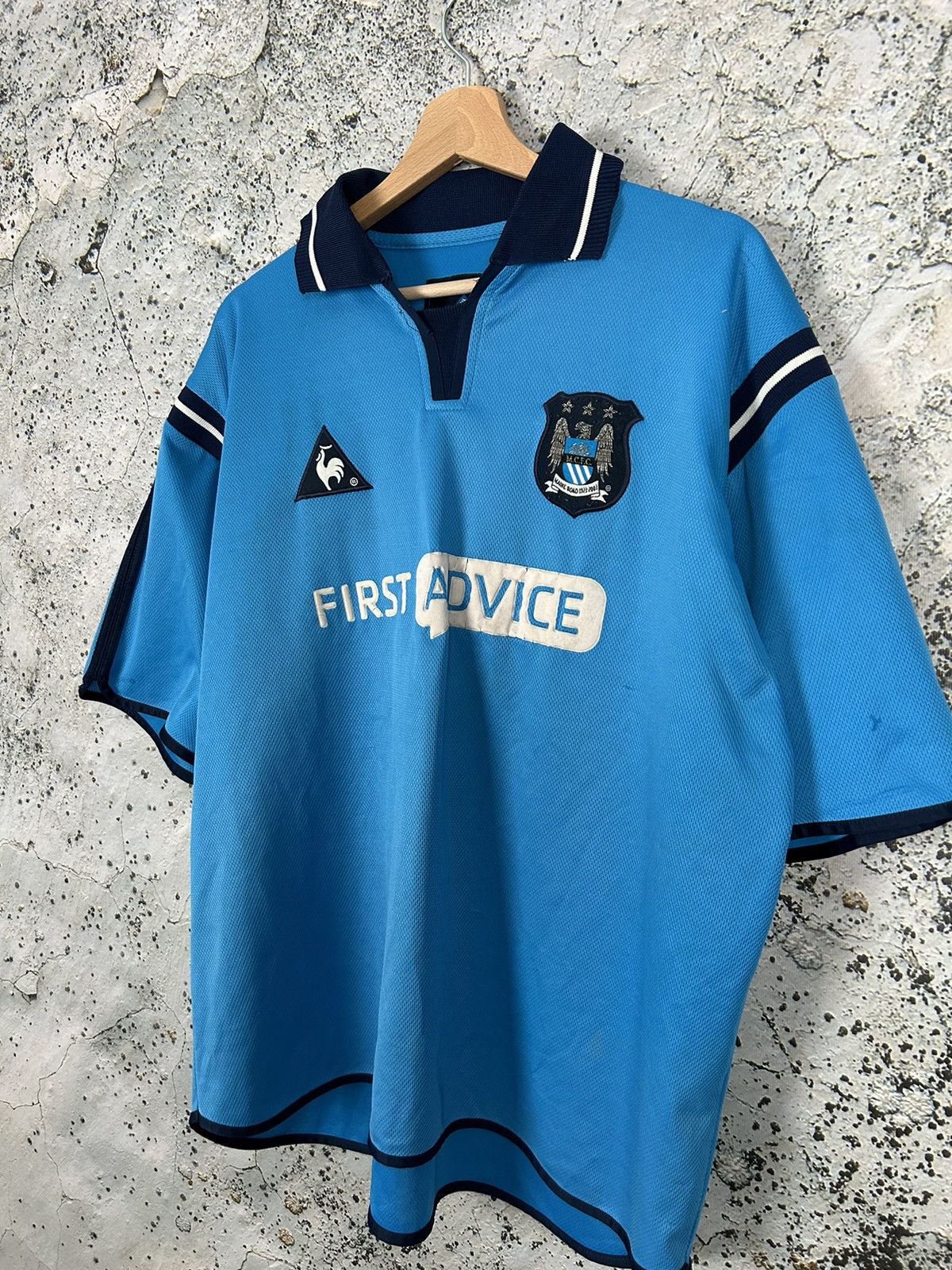 Le Coq Sportif Vintage Manchester City Soccer Jersey Football Retro 90s Size US L / EU 52-54 / 3 - 2 Thumbnail