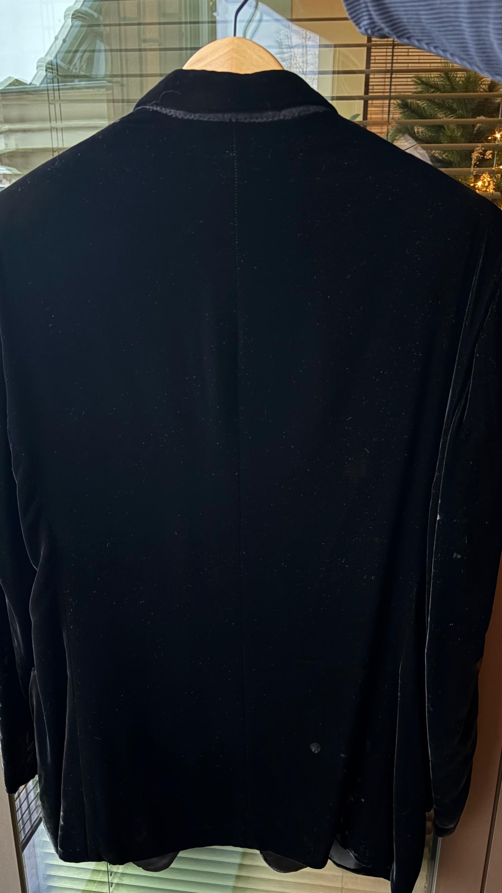 Armani Armani Black Velvet Blazer Size 50L - 2 Thumbnail