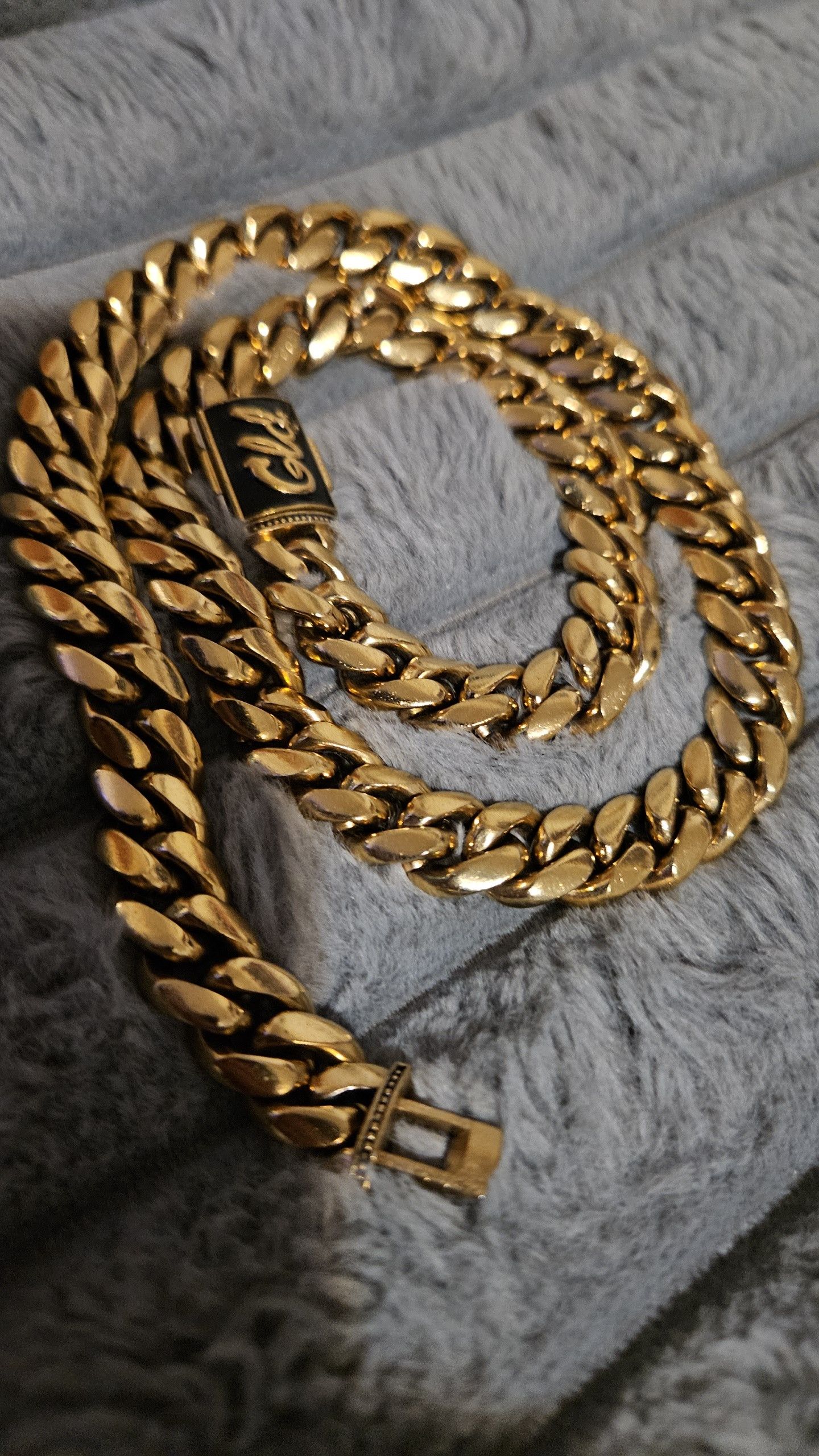 Other 8mm Gold Plated Diamond Cut Cuban Chain 24in Size ONE SIZE - 2 Thumbnail