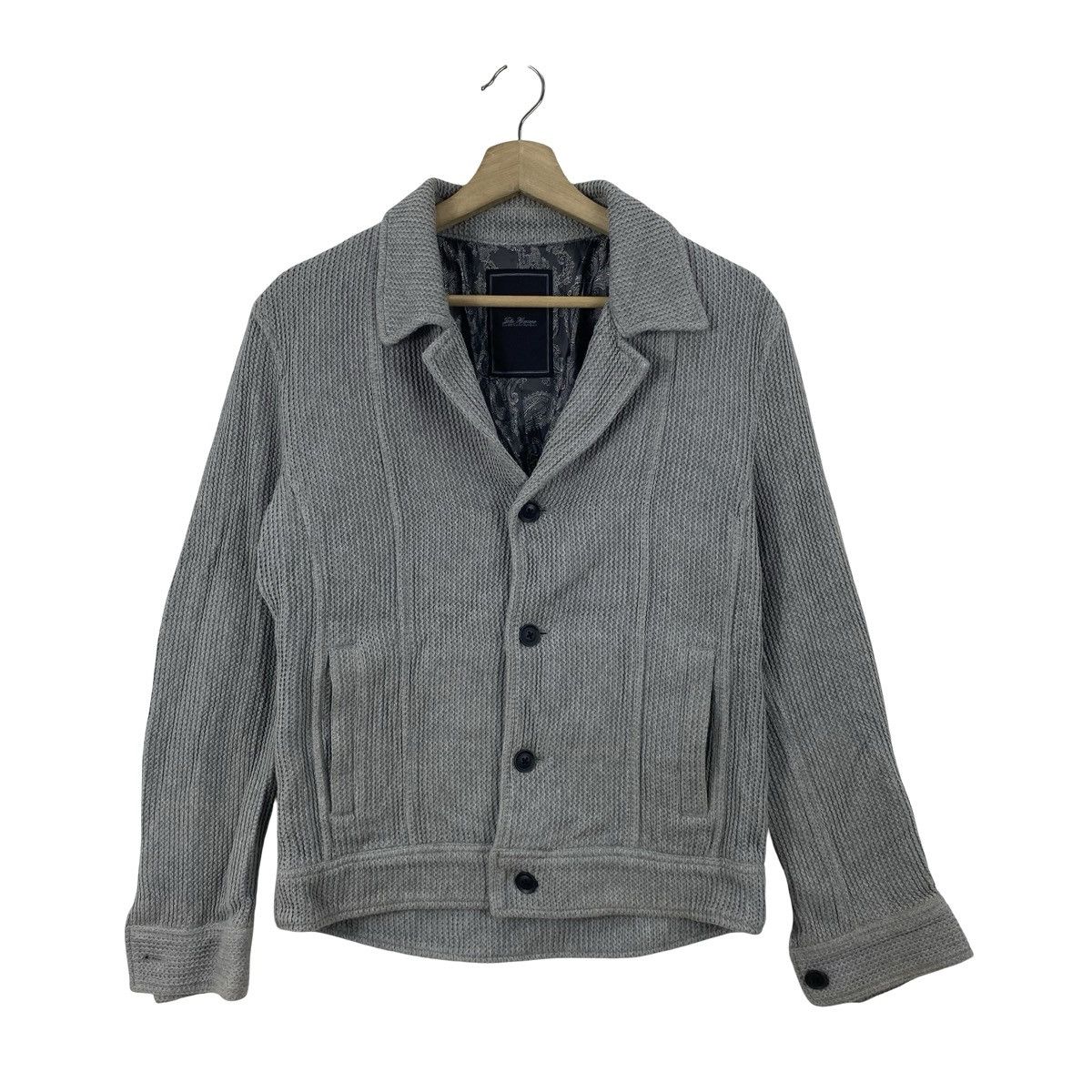 Vintage Vintage TETE HOMME TEXTURED Knit Jacket Button Up Casual Size S / US 4 / IT 40 - 4 Thumbnail