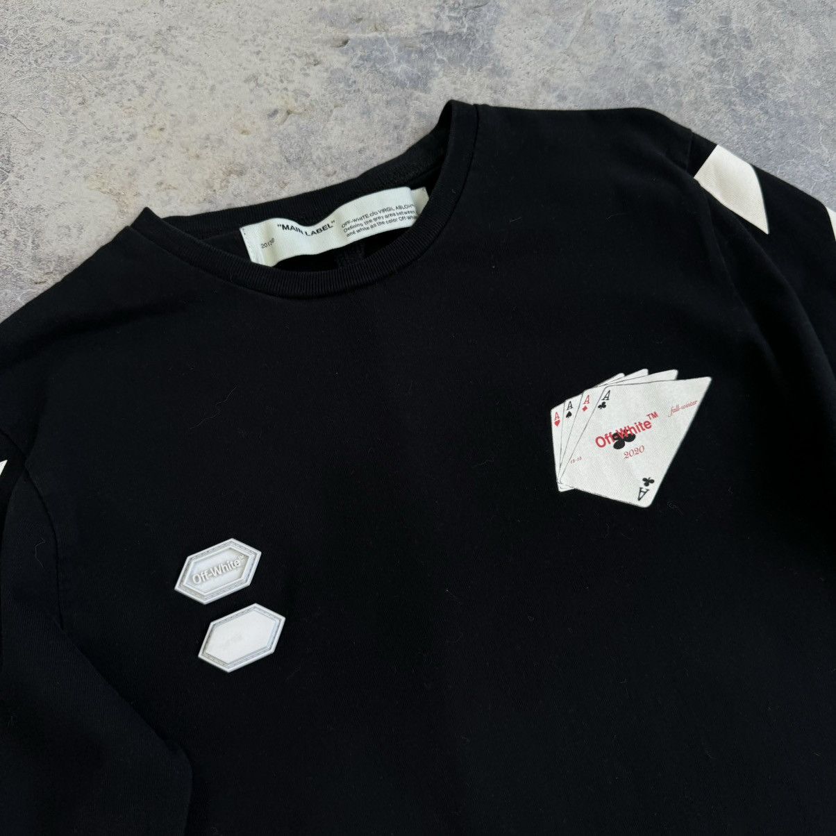 Off-White OFF-WHITE c/o VIRGIL ABLOH HAND CARD LONG SLEEVE T-SHIRT TEE Size US XS / EU 42 / 0 - 4 Thumbnail