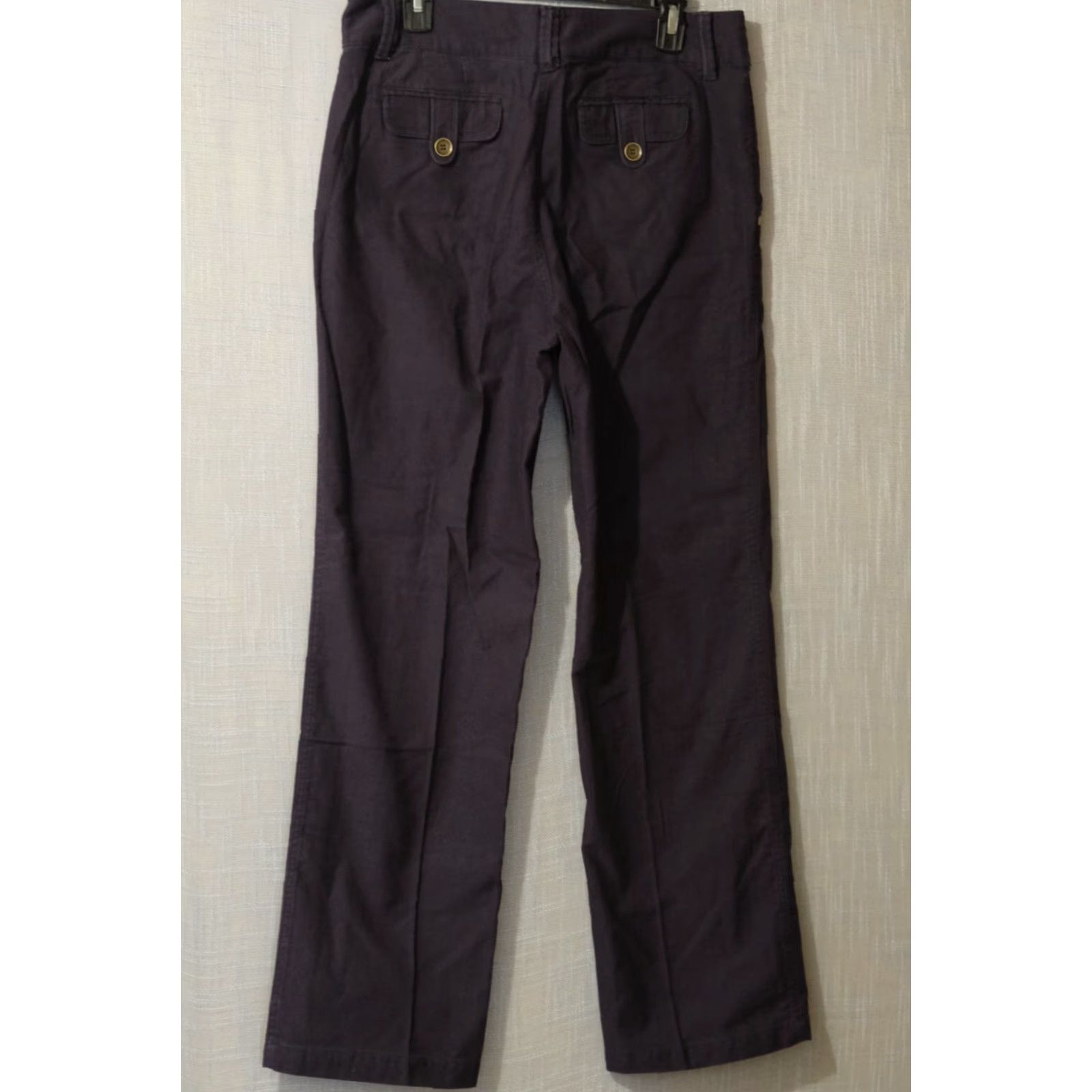 Vintage NWT Christopher & Banks Navy Blue Flat Front Pants Women's 12 Dress Pants Flat Front 100% Cotton Straight Leg Mens? Womens Size 34" / US 12 / IT 48 - 4 Thumbnail