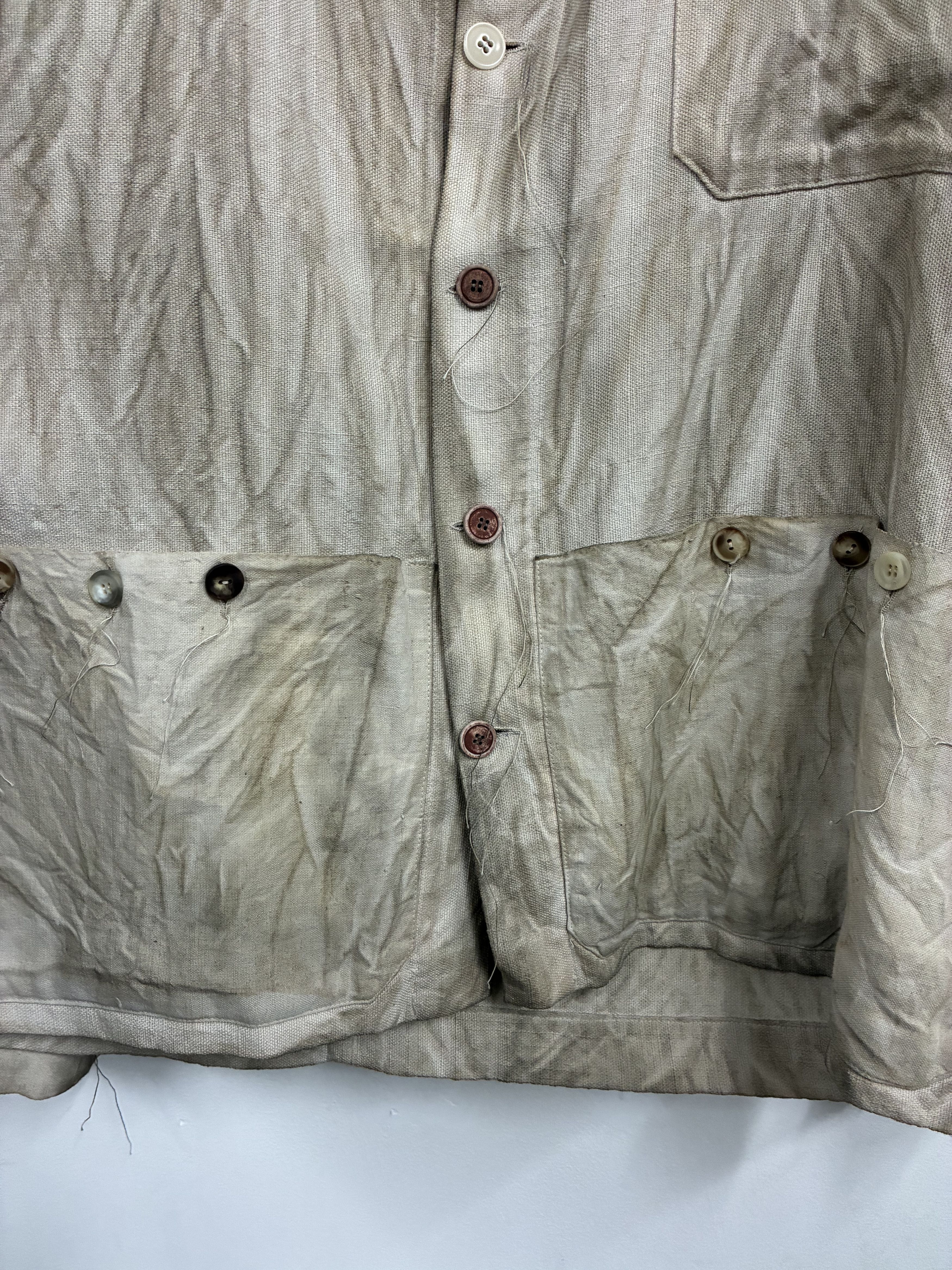 Mavranyma MAVRANYMA - Hand dyed wool linen jacket - light brown / sand Size US M / EU 48-50 / 2 - 2 Thumbnail